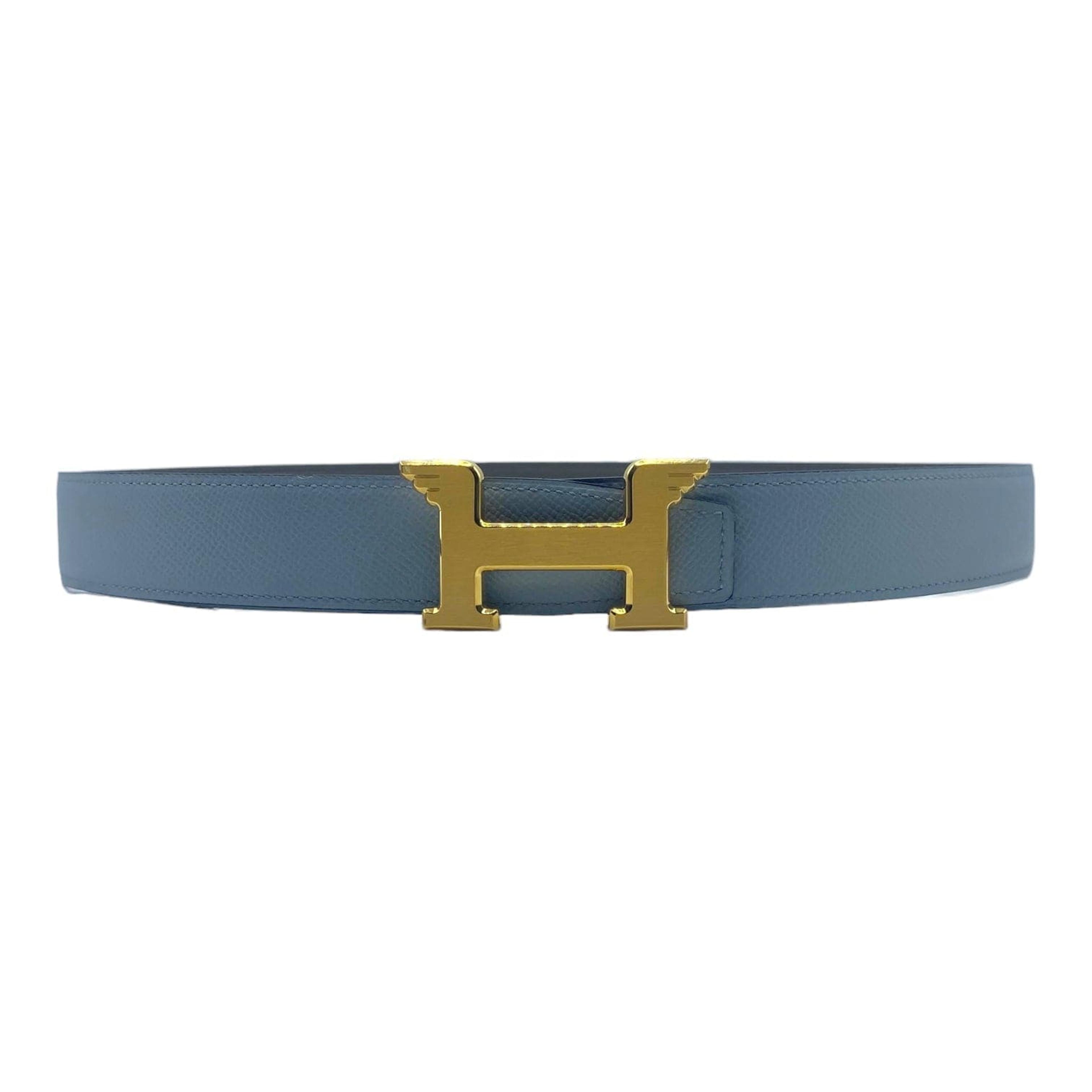 Alternate View 4 of Hermes Reversible Leather Belt Blue/Brown