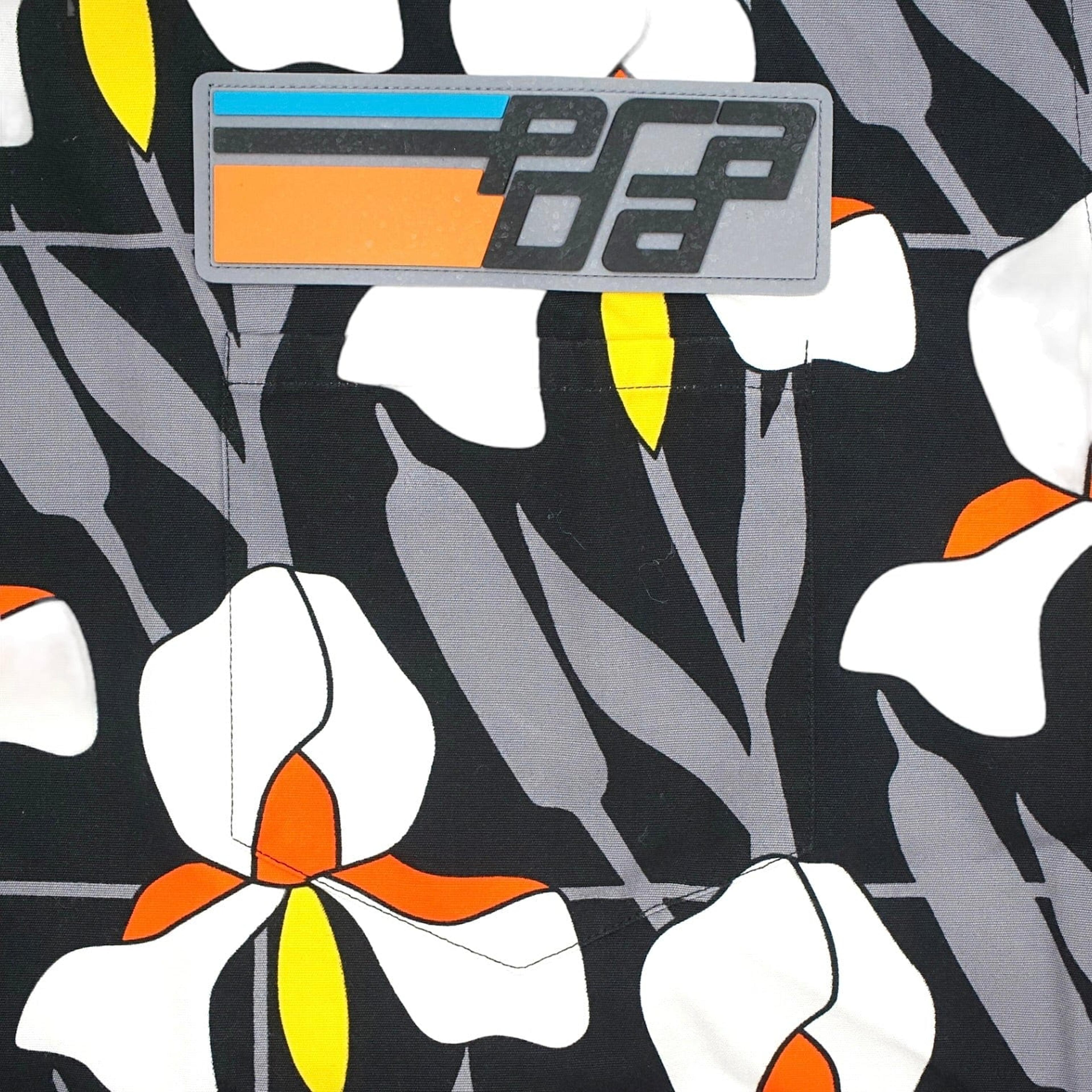 Alternate View 1 of Prada Double Match Button Up Orange Grey Flowers Pre-Owned