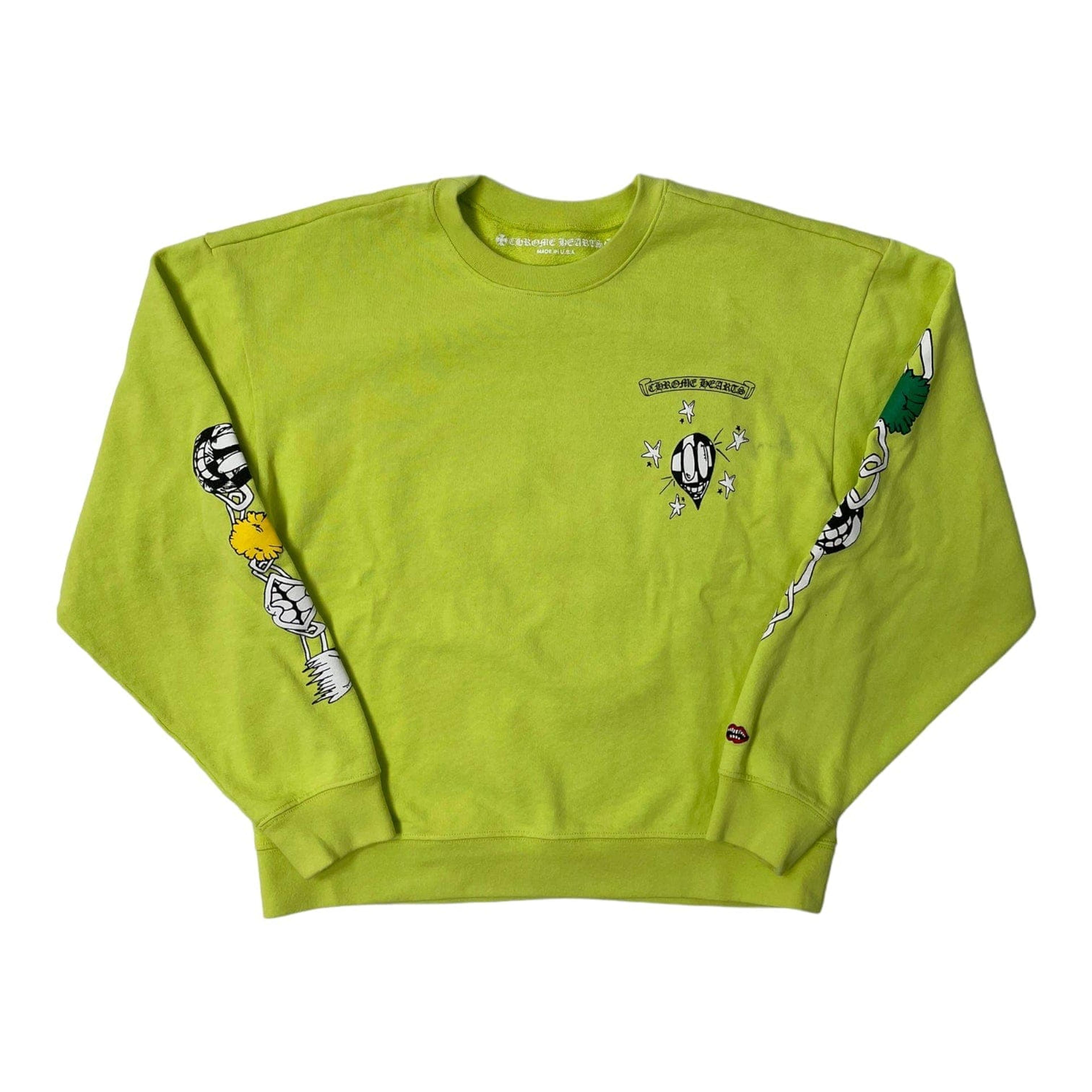 Chrome Hearts Matty Boy Link Crewneck Sweatshirt Lime Green Pre-