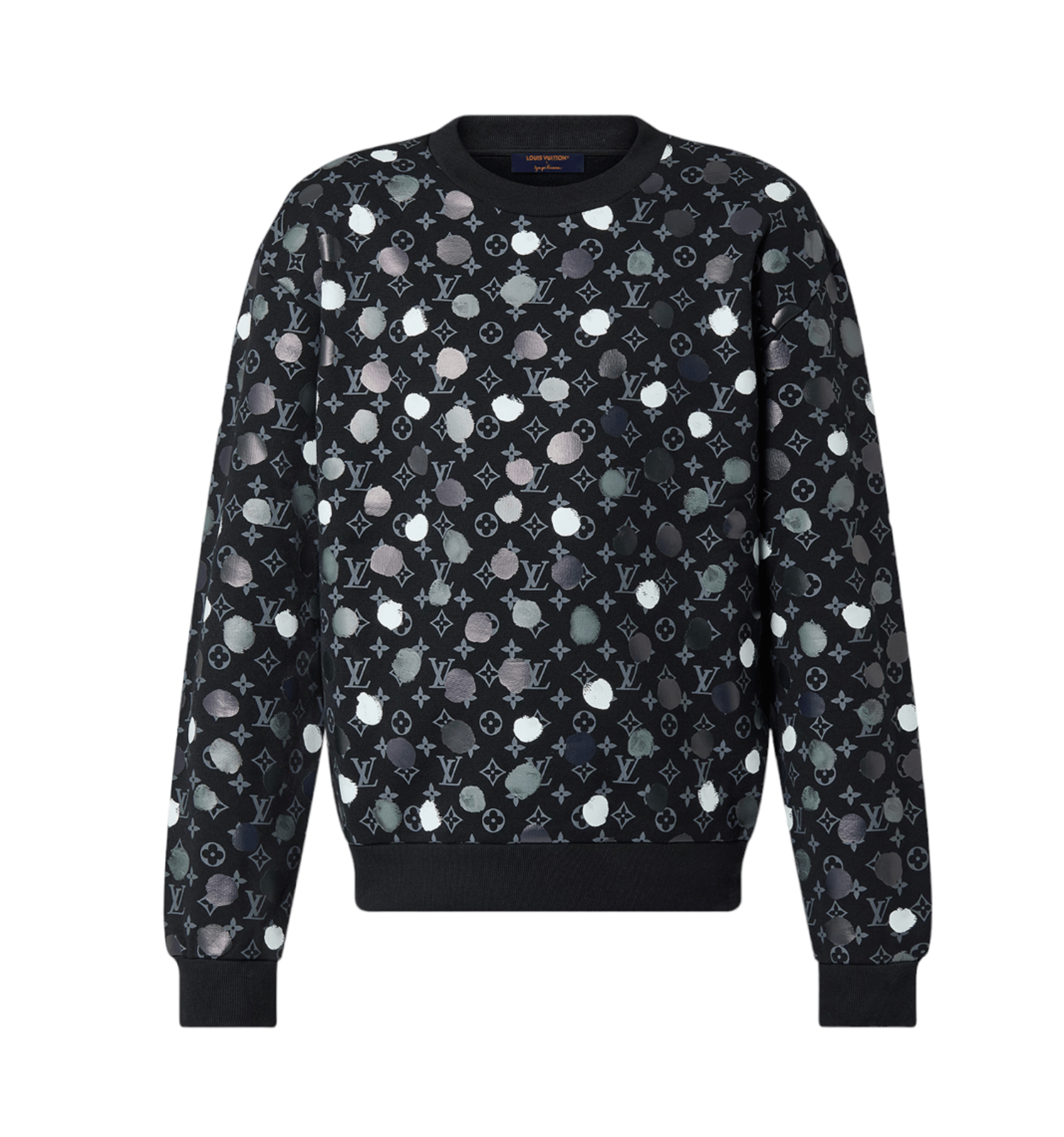 Louis Vuitton x YK Painted Dots Printed Crewneck Sweatshirt Blac