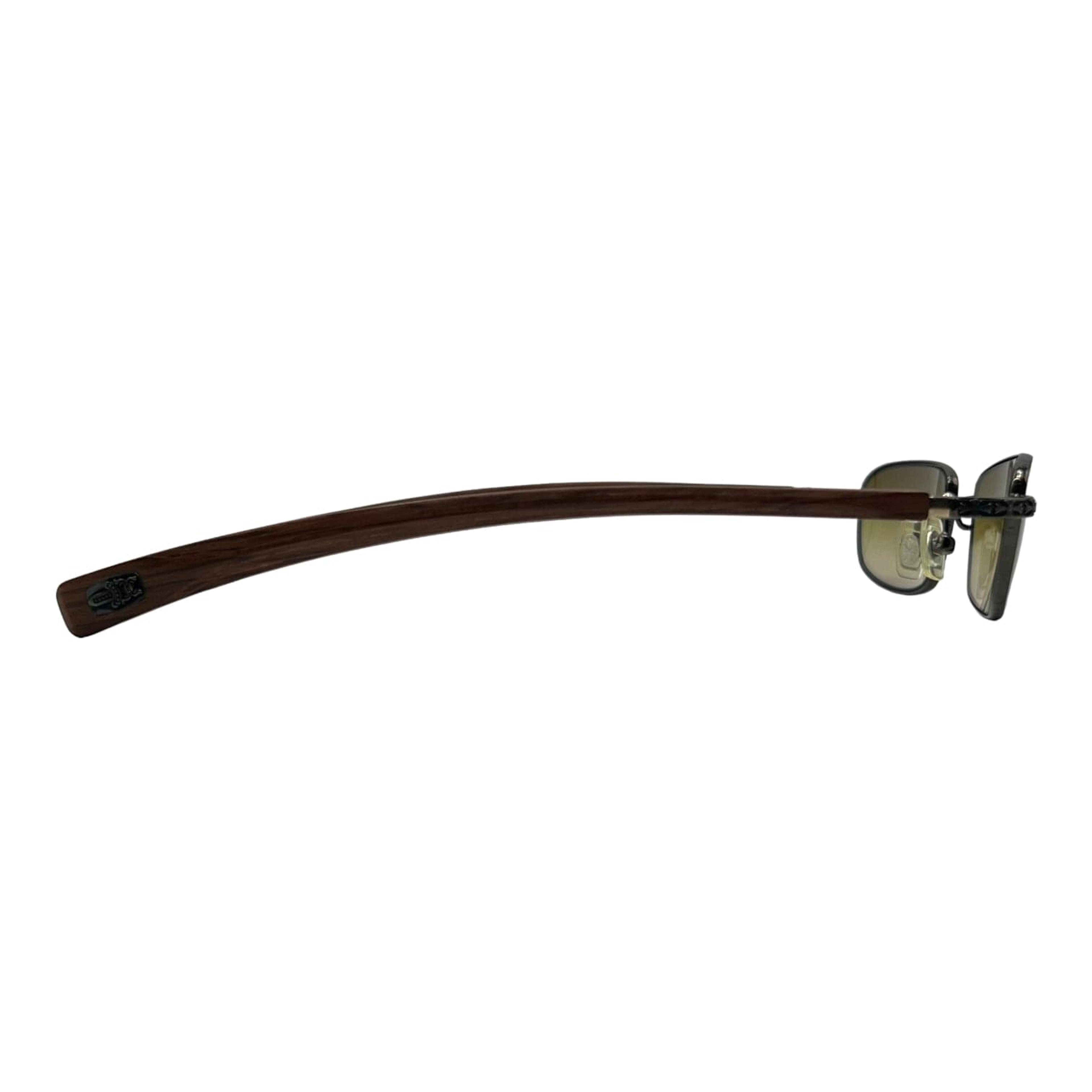 Alternate View 3 of Chrome Hearts Wood Velvedere Glasses Brown Pre-Owned