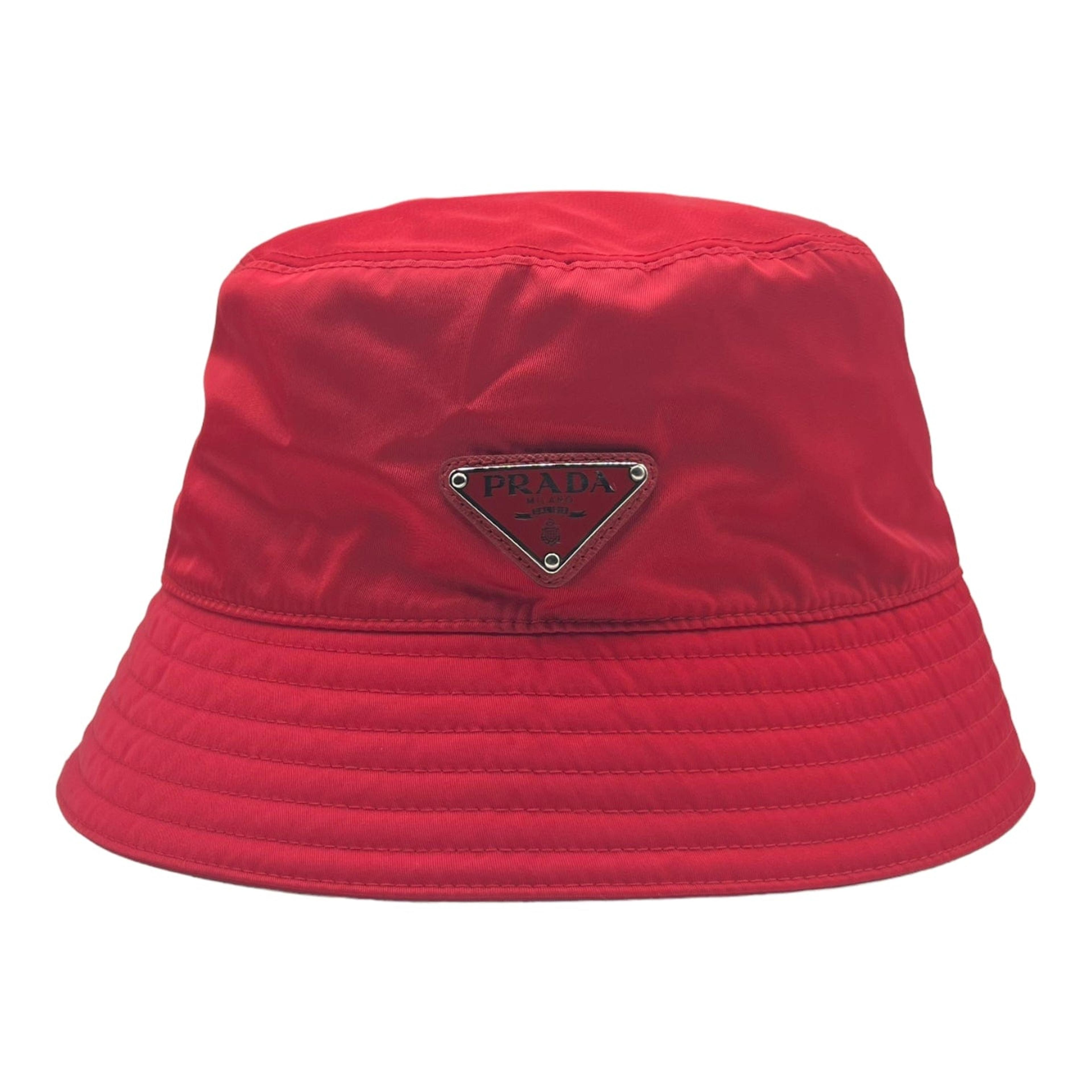 Prada Re-Nylon Bucket Hat Red Pre-Owned
