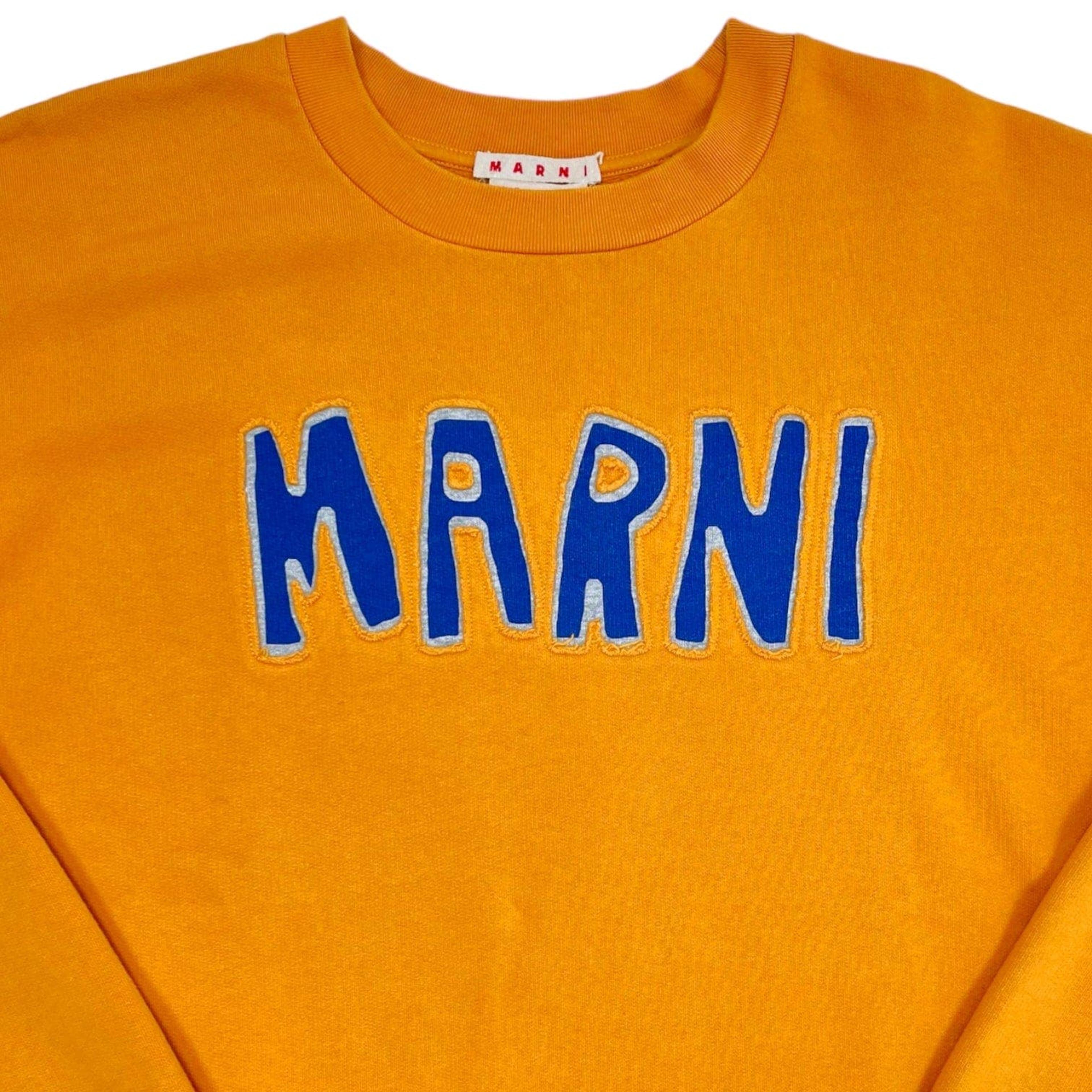 Alternate View 2 of Marni Cutoff Brushed Logo Crewneck Sweatshirt Sun Orange Pre-Own