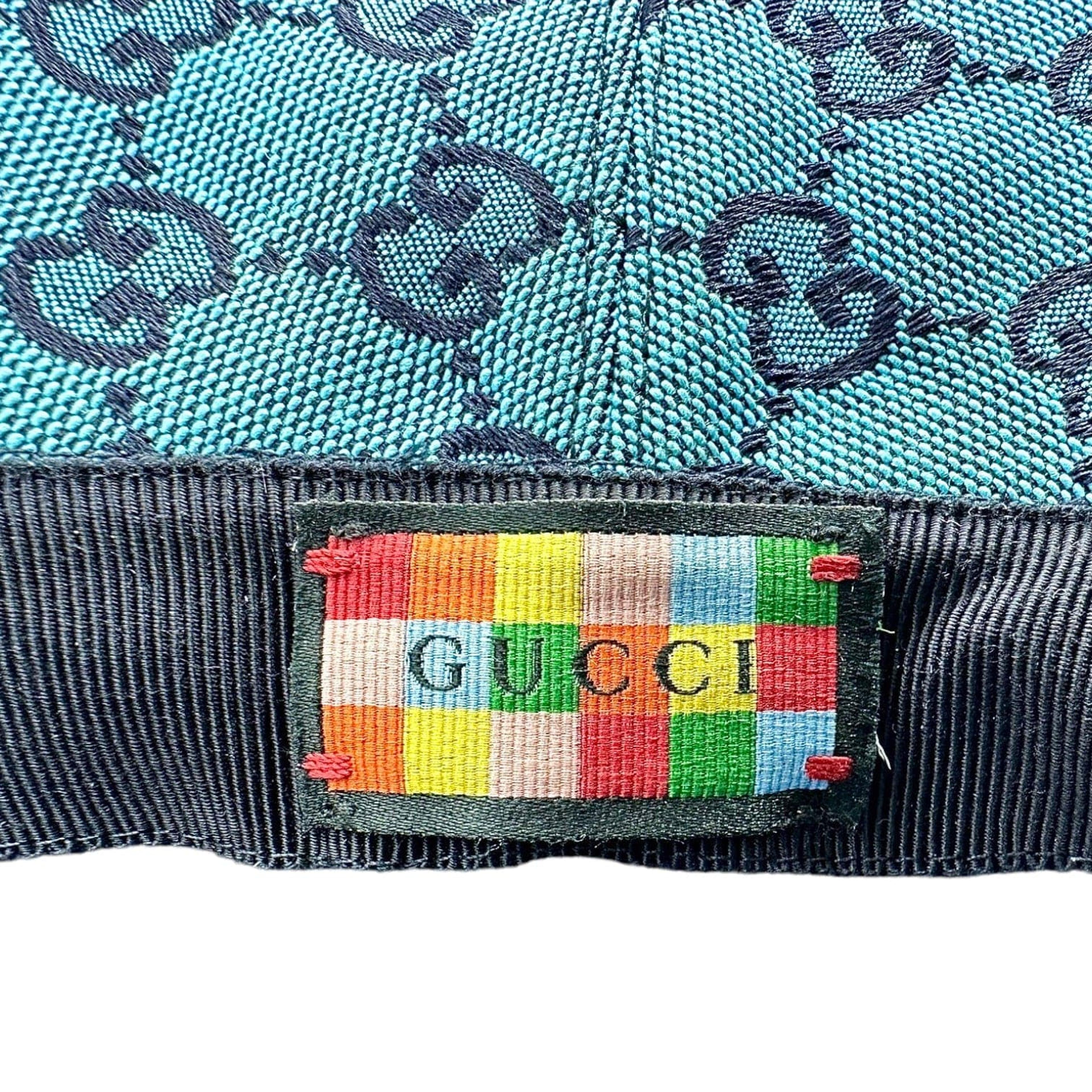 Alternate View 6 of Gucci GG Multicolor Canvas Bucket Hat Blue Black Pre-Owned