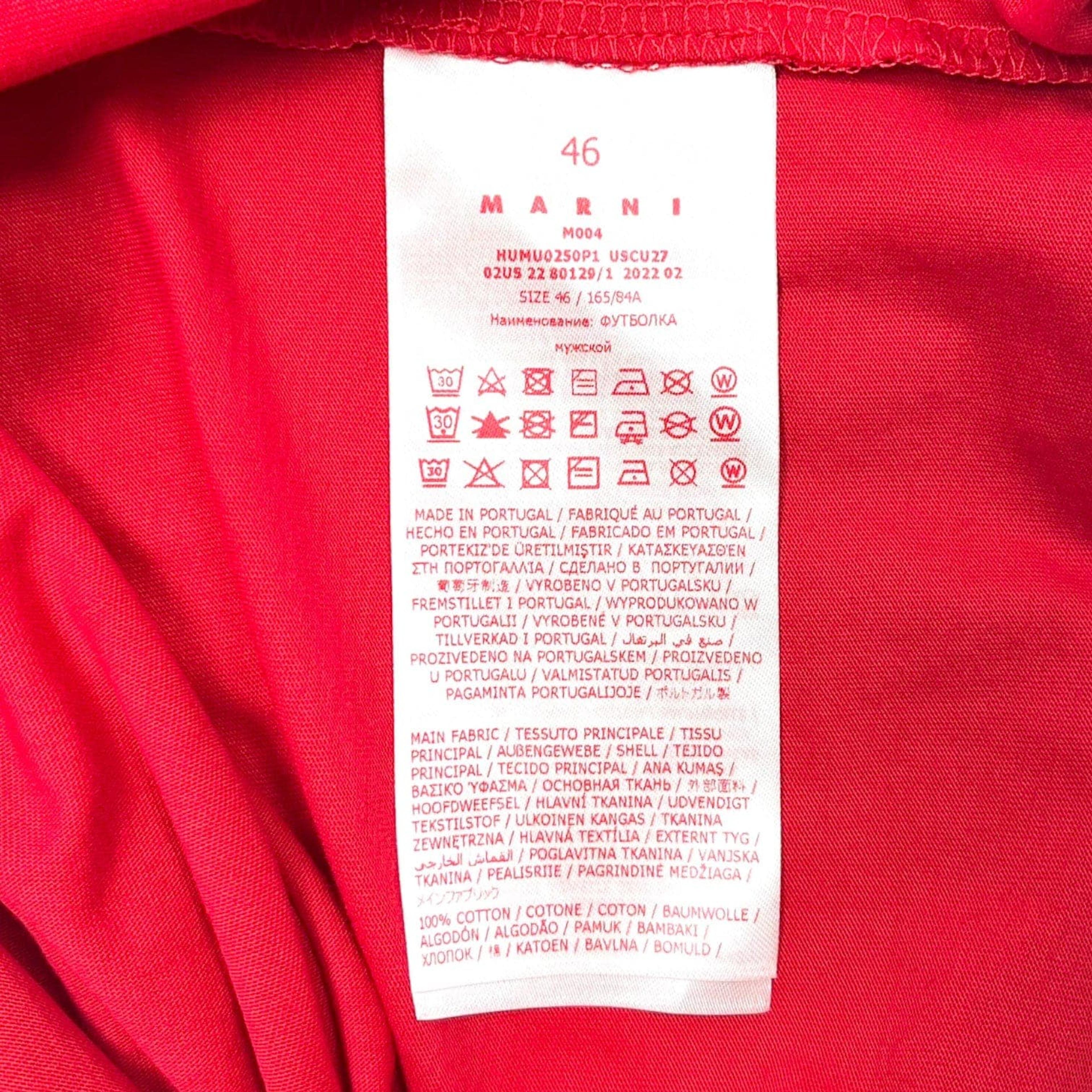 Alternate View 4 of Marni Scanned Logo Oversized Short Sleeve Tee Shirt Red