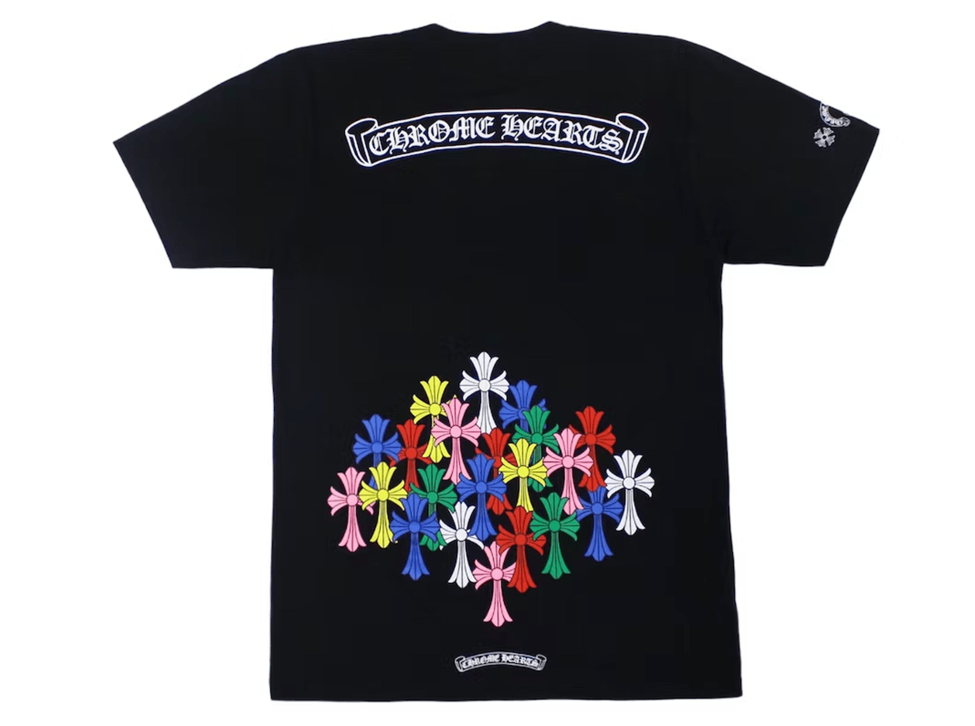 Chrome Hearts Multi Color Cross Short Sleeve Tee Shirt Black