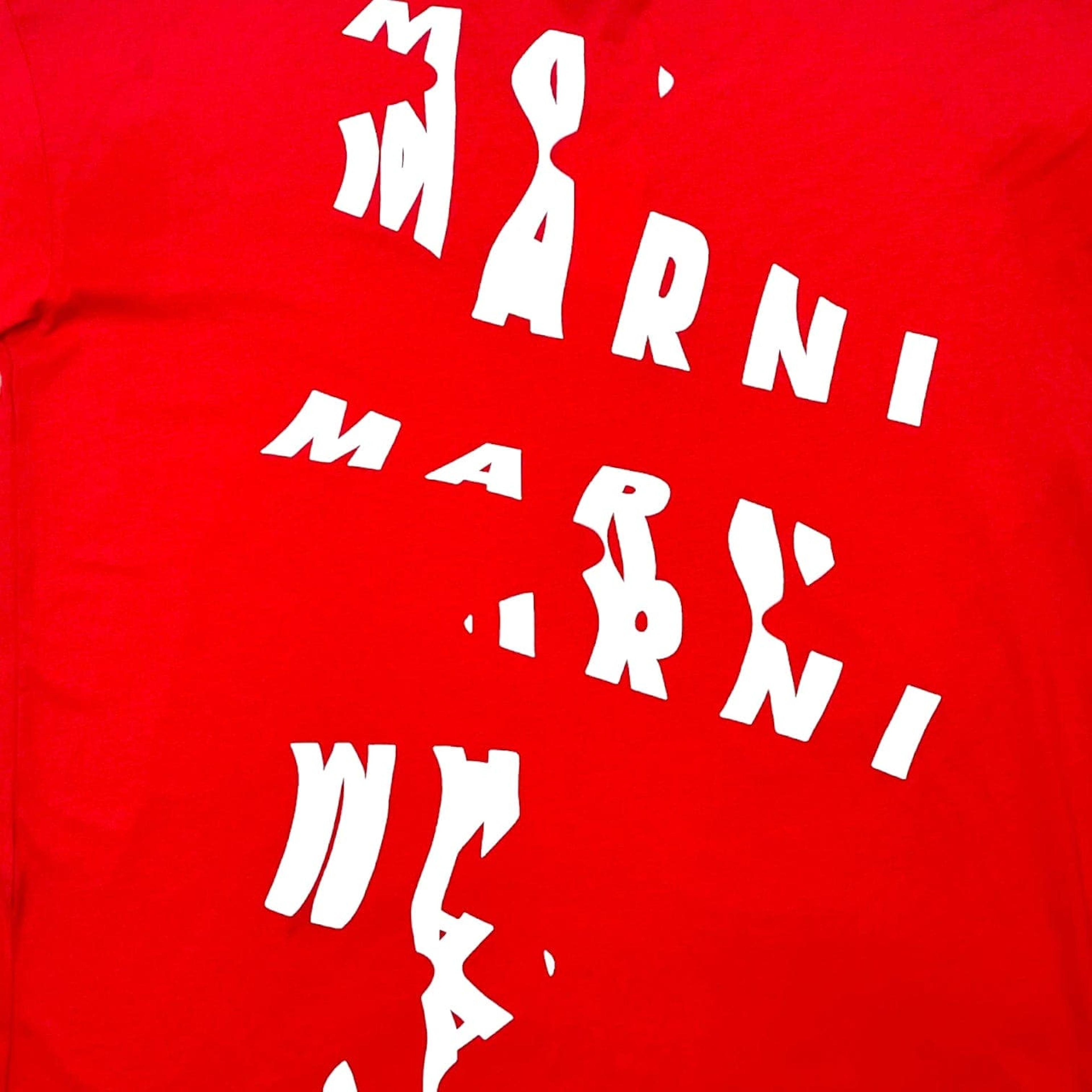 Alternate View 2 of Marni Scanned Logo Oversized Short Sleeve Tee Shirt Red