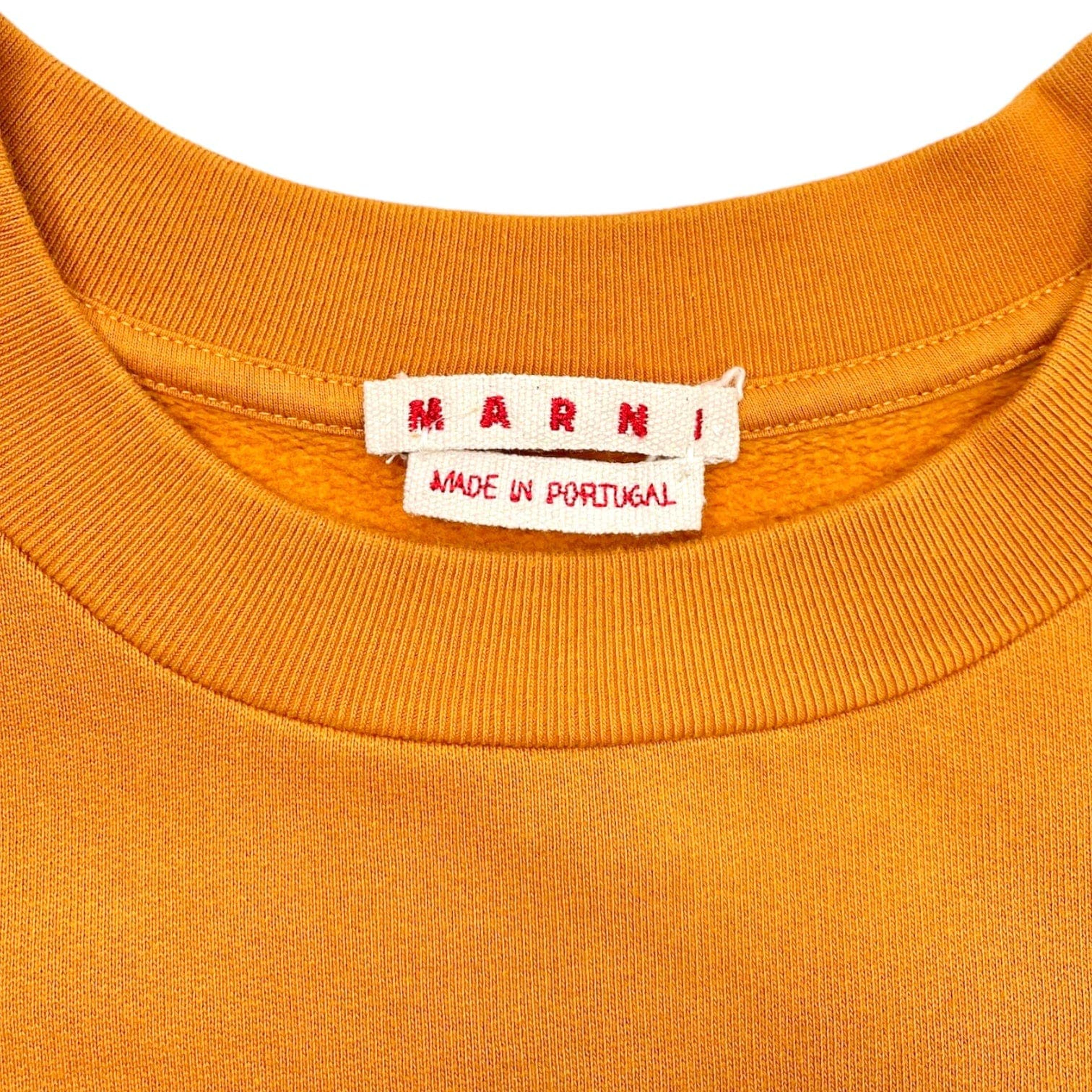 Alternate View 3 of Marni Cutoff Brushed Logo Crewneck Sweatshirt Sun Orange Pre-Own