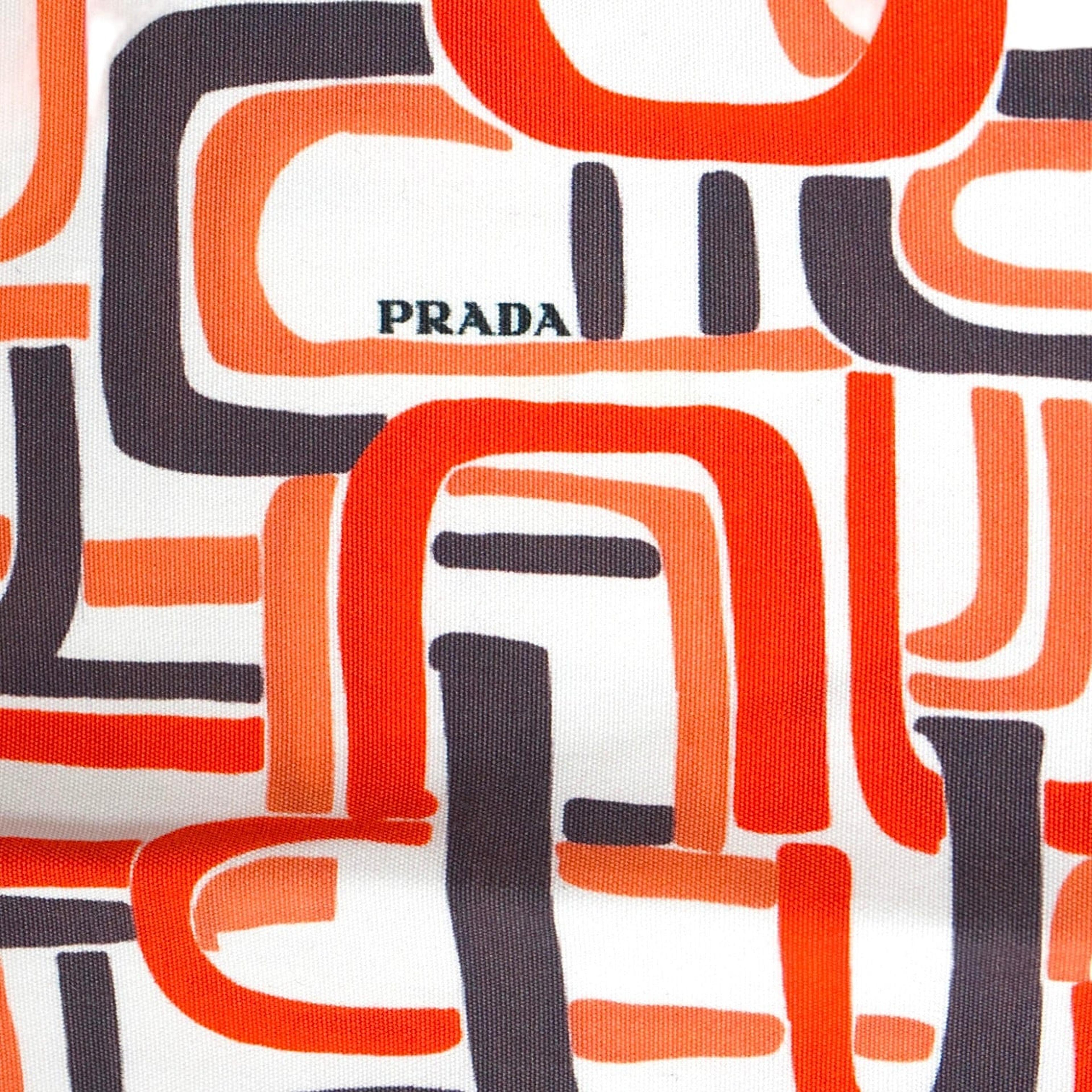 Alternate View 2 of Prada Double Match Button Up Orange Grey Flowers Pre-Owned