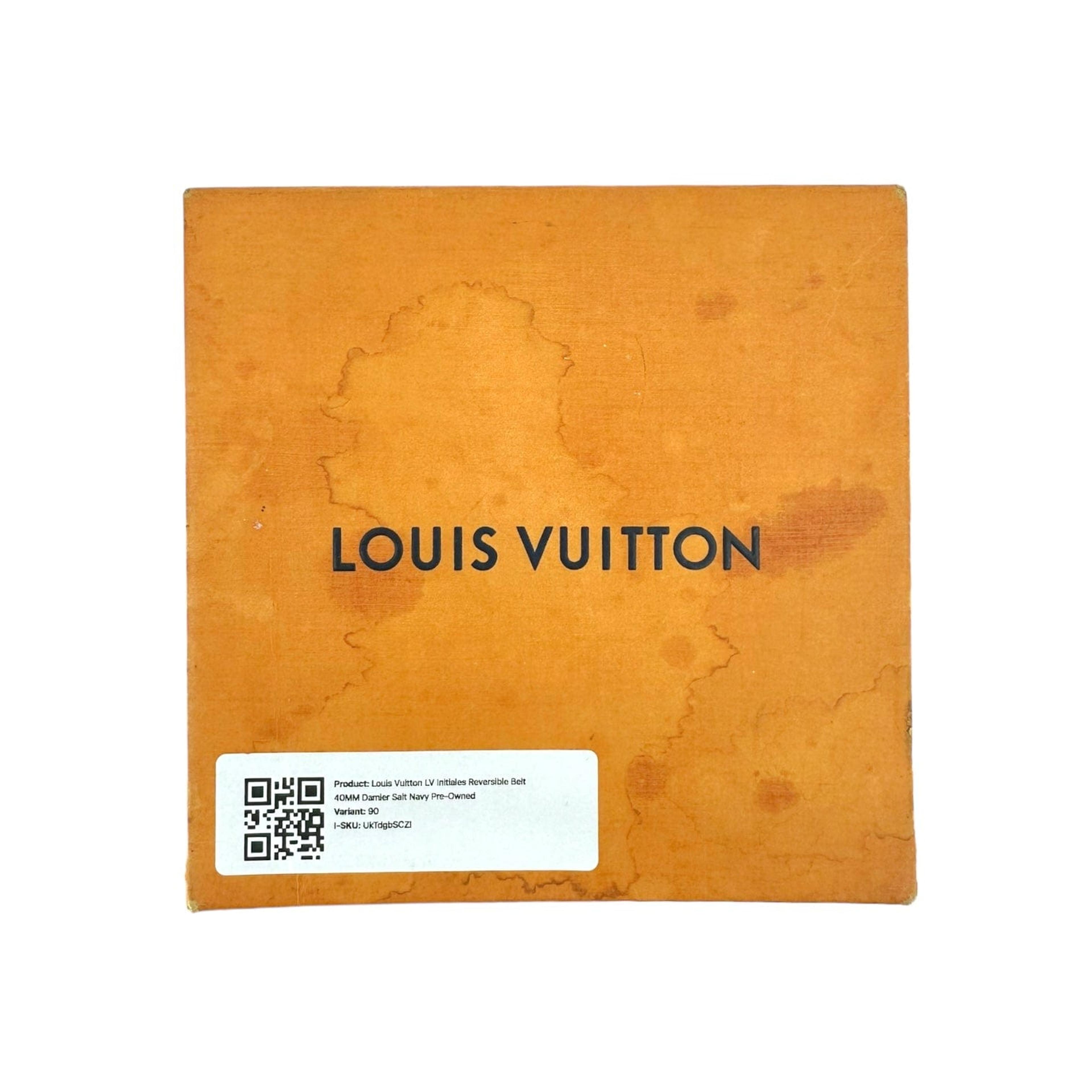 Alternate View 5 of Louis Vuitton LV Initiales Reversible Belt 40MM Damier Salt Navy