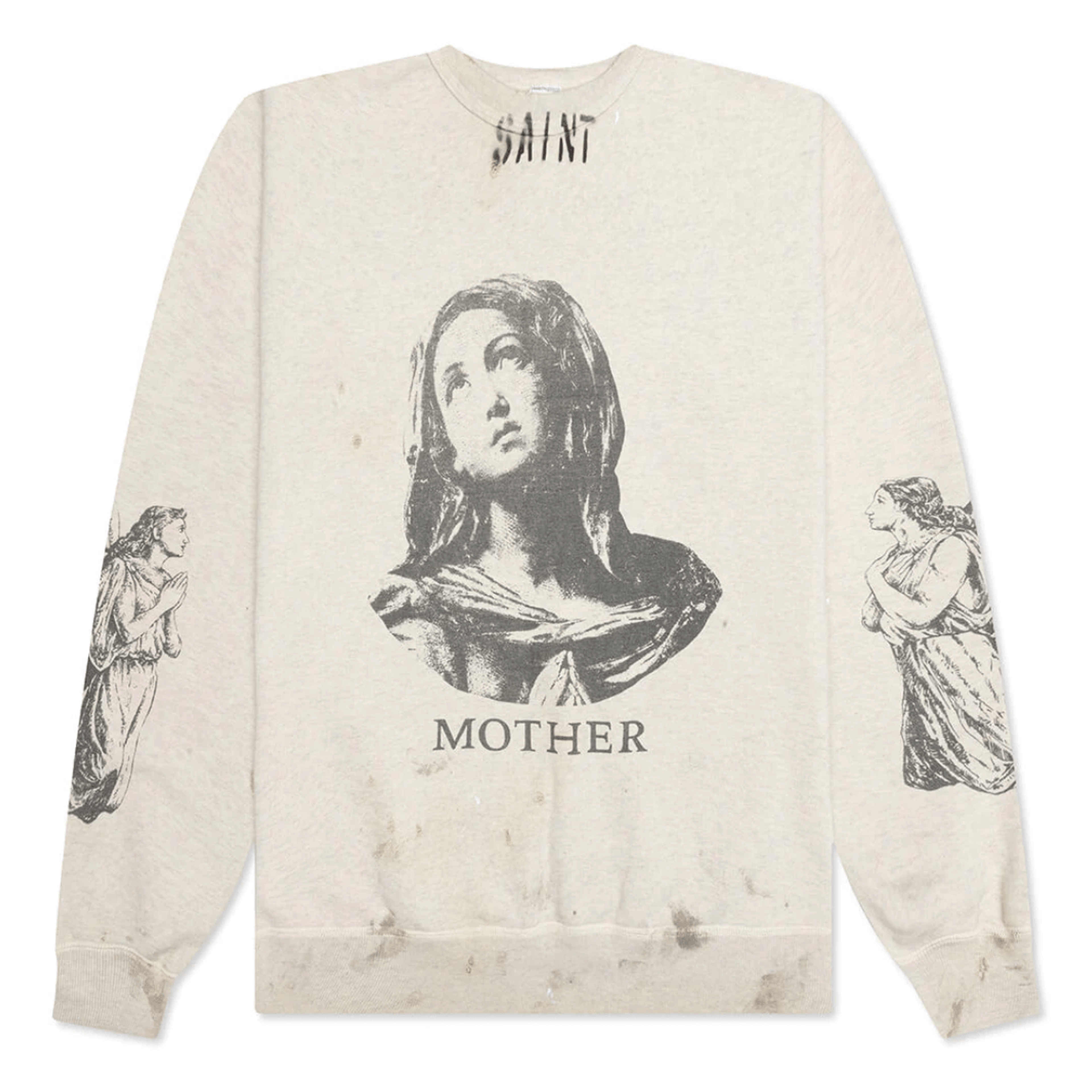Saint Michael Mother Crewneck Sweatshirt Grey