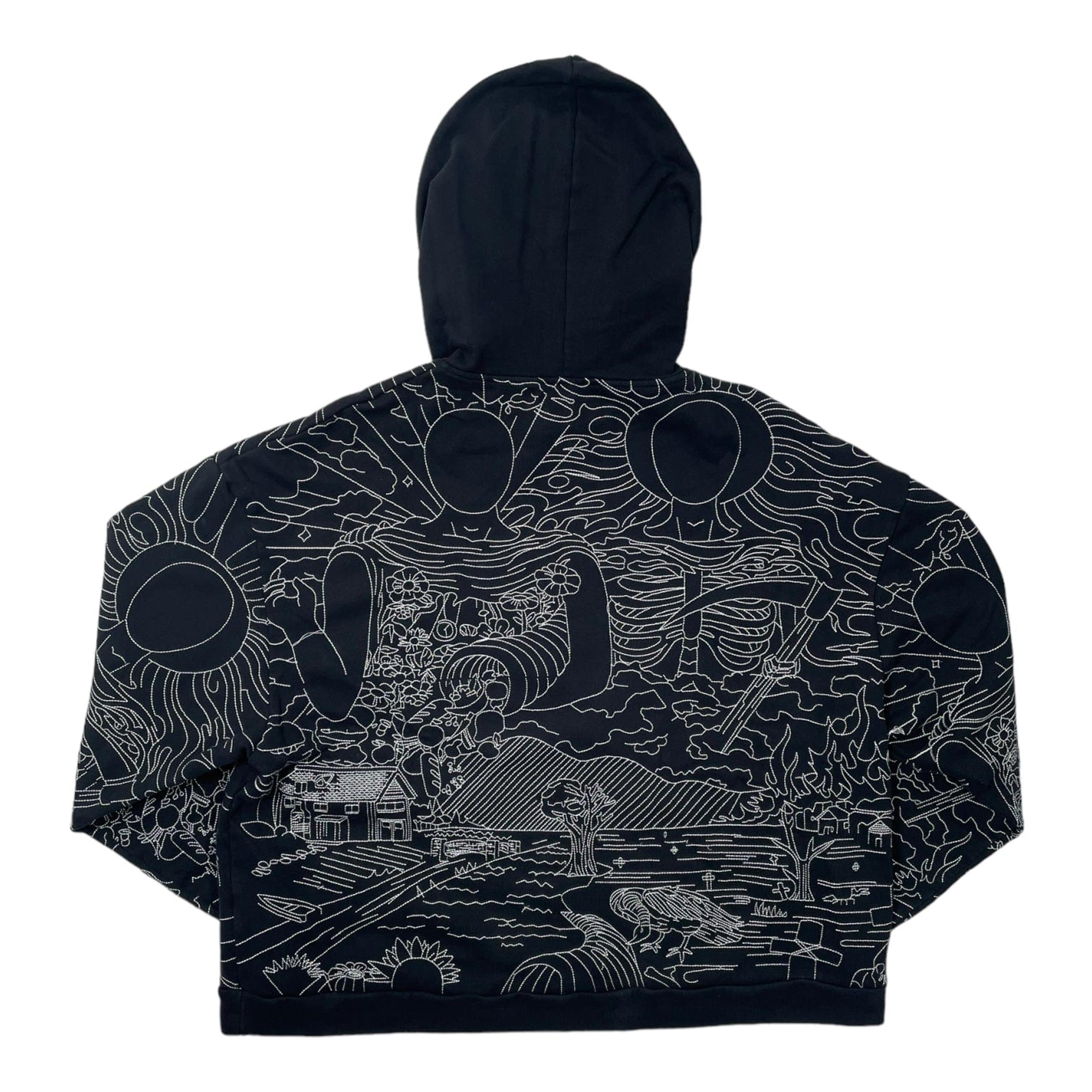 Alternate View 1 of Who Decides War by MRDR BRVDO Horseman Embroidery Hooded Sweatsh