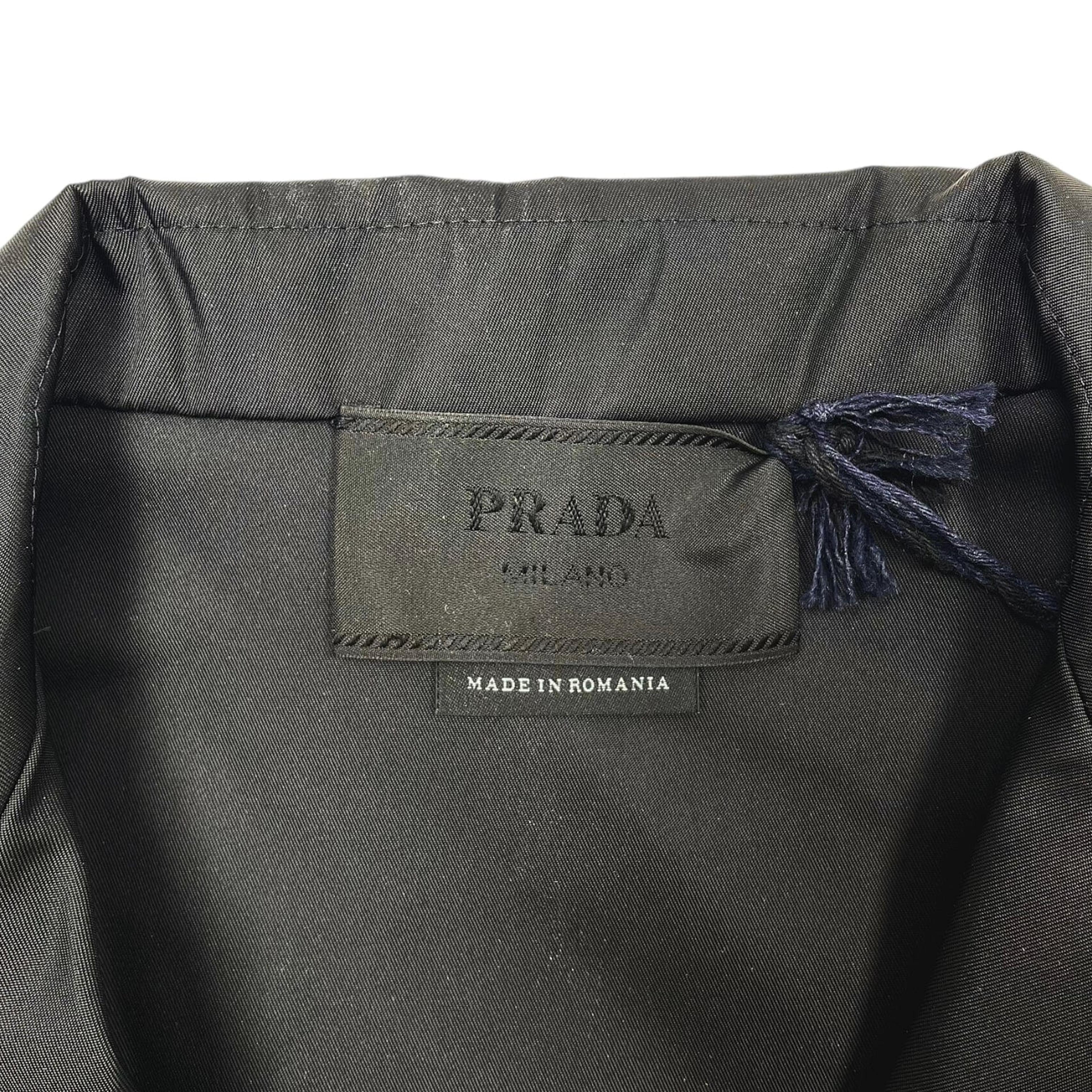 Alternate View 4 of Prada Re-Nylon Button Up Short Sleeve Tee Shirt Black Pre-Owned