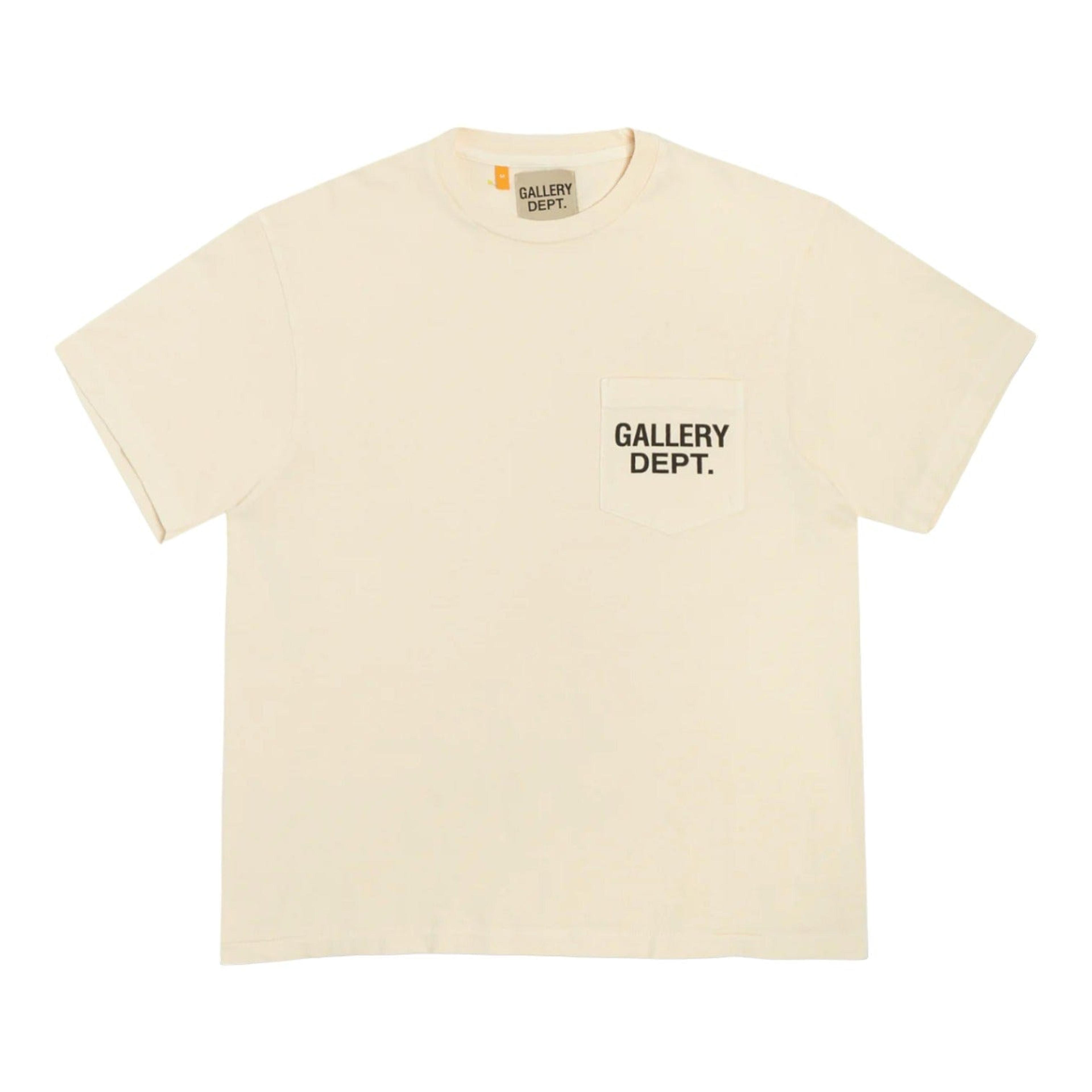 Gallery Department Logo Pocket Short Sleeve Tee Shirt Cream