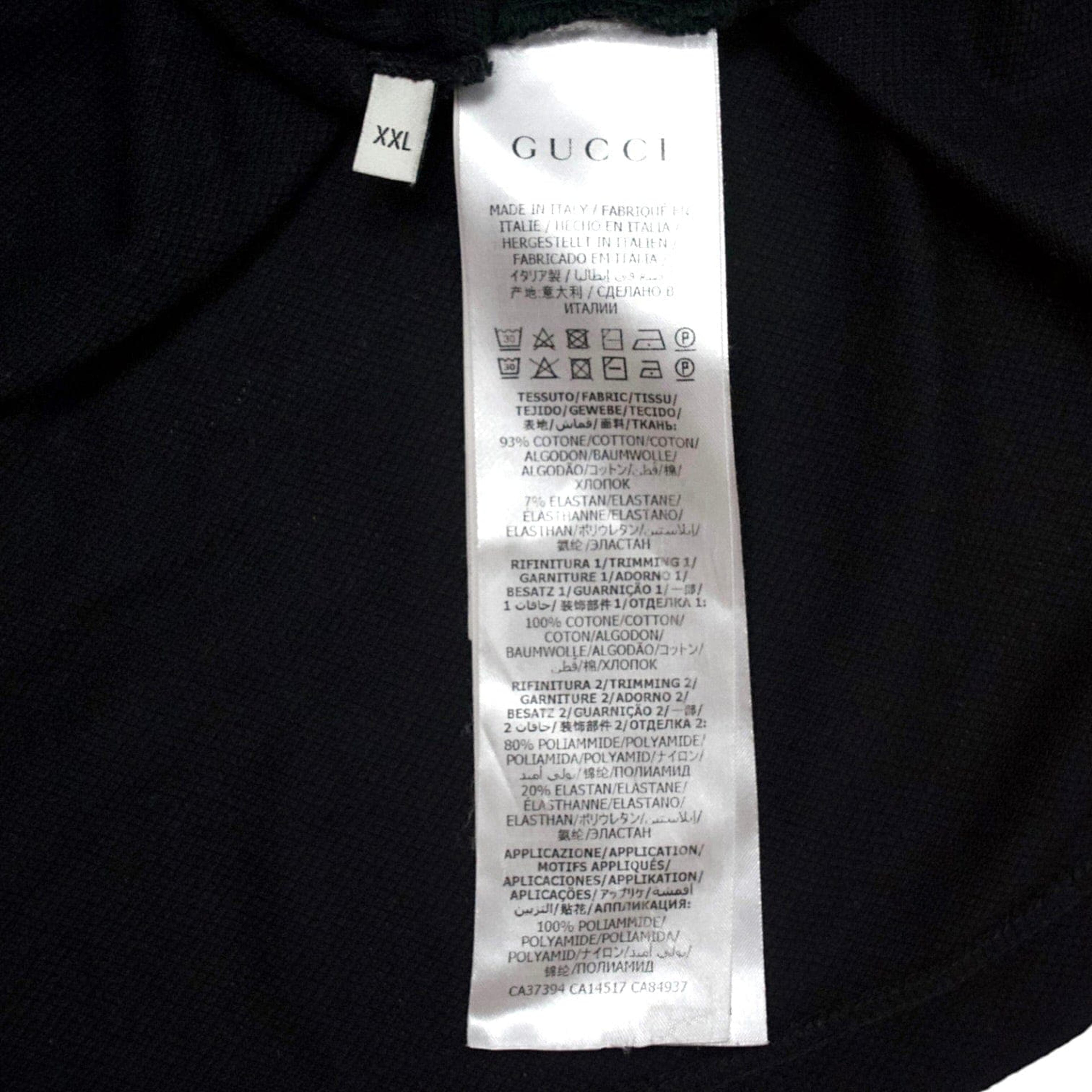 Alternate View 3 of Gucci Taped Logo Long Sleeve Polo Tee Shirt Black Pre-Owned