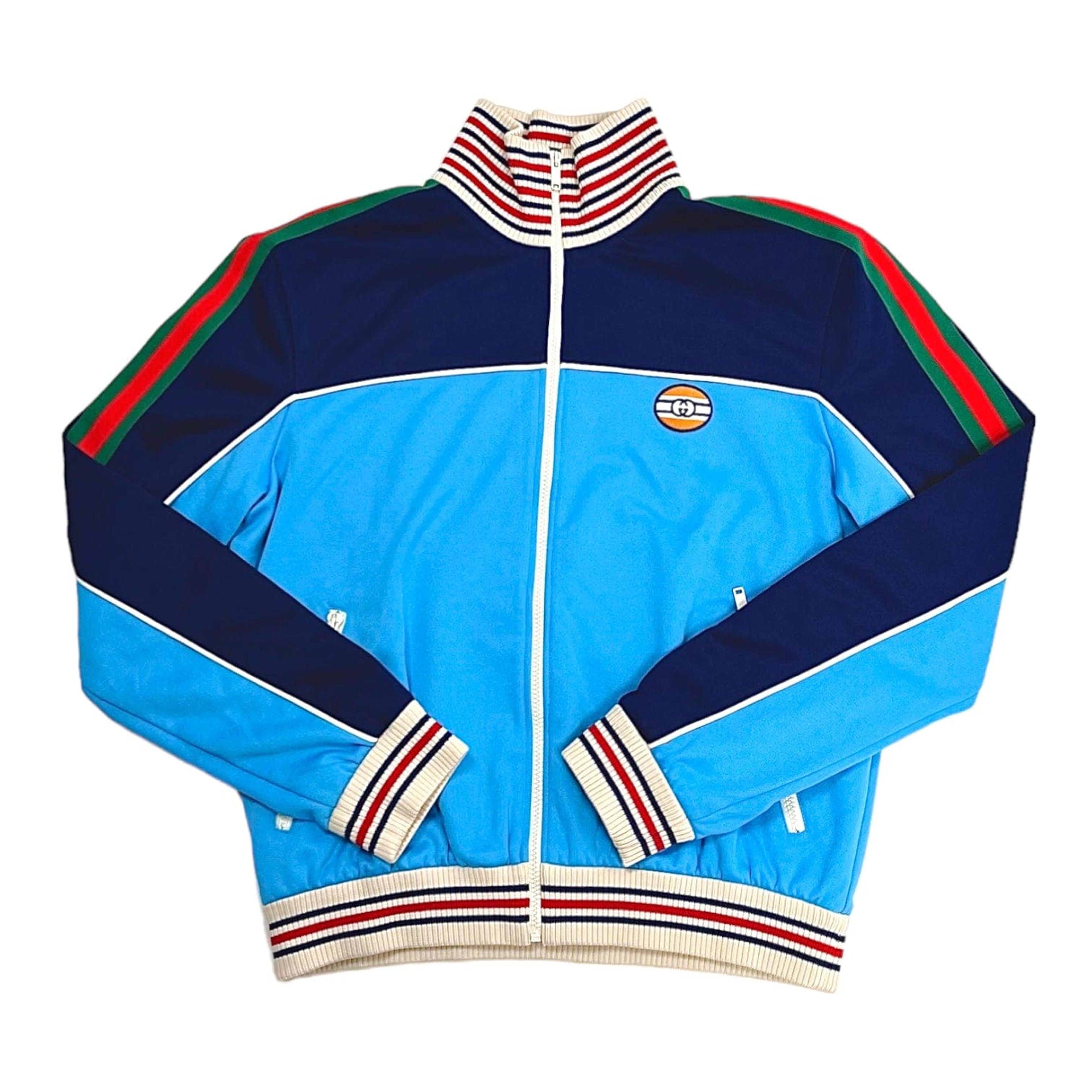 Gucci GG Patch Technical Track Jacket Blue Pre-Owned
