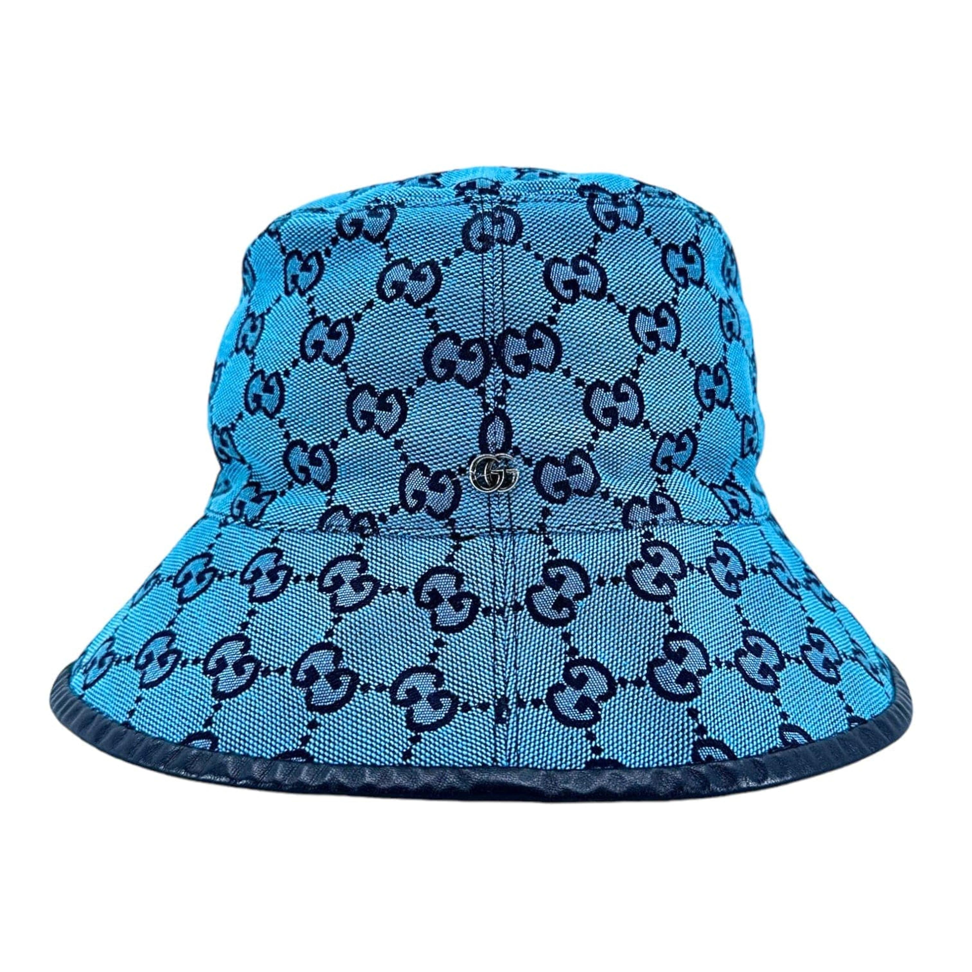 Gucci GG Multicolor Canvas Bucket Hat Blue Black Pre-Owned