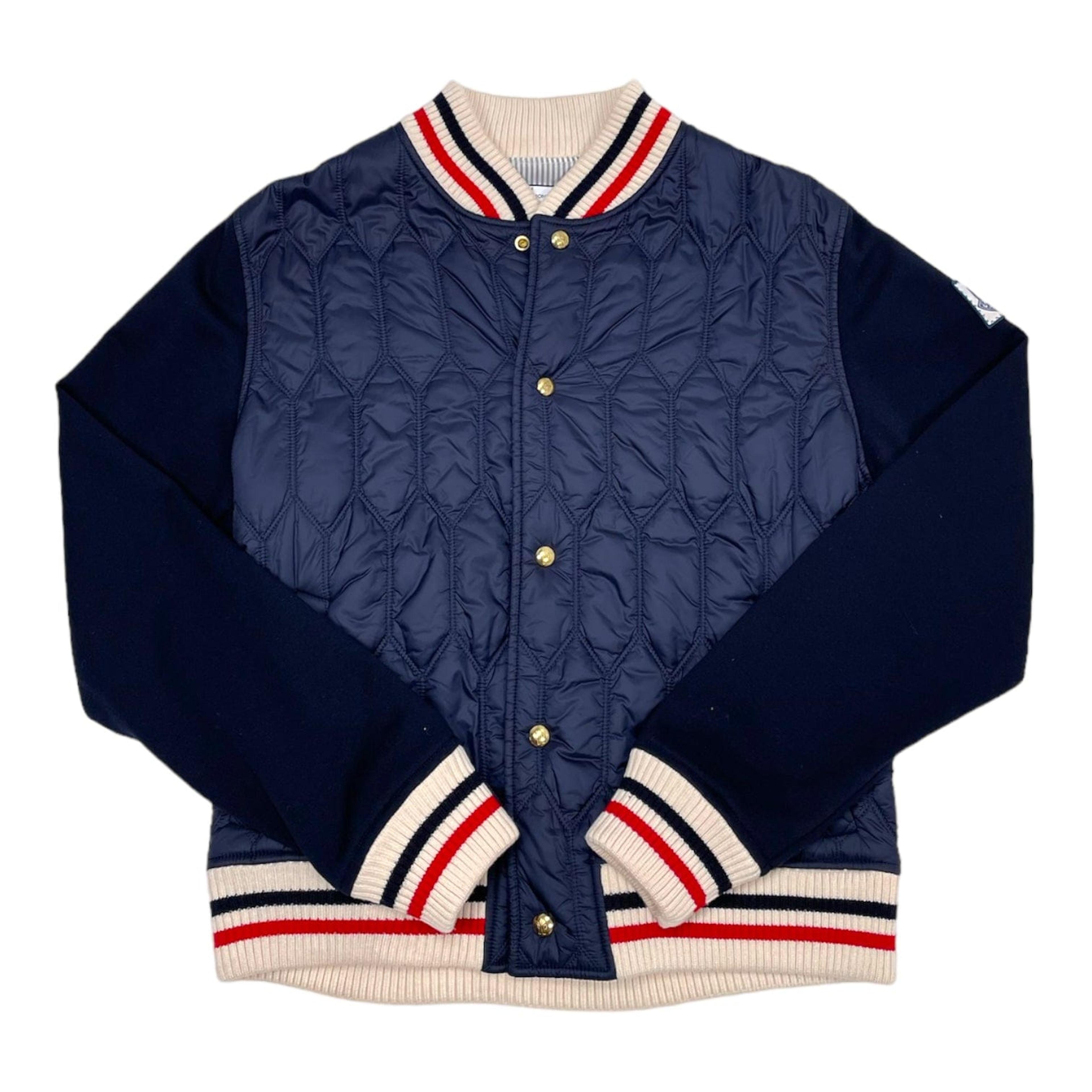 Moncler Gamme Bleu Polyester Wool Cardigan Navy Blue Pre-Owned