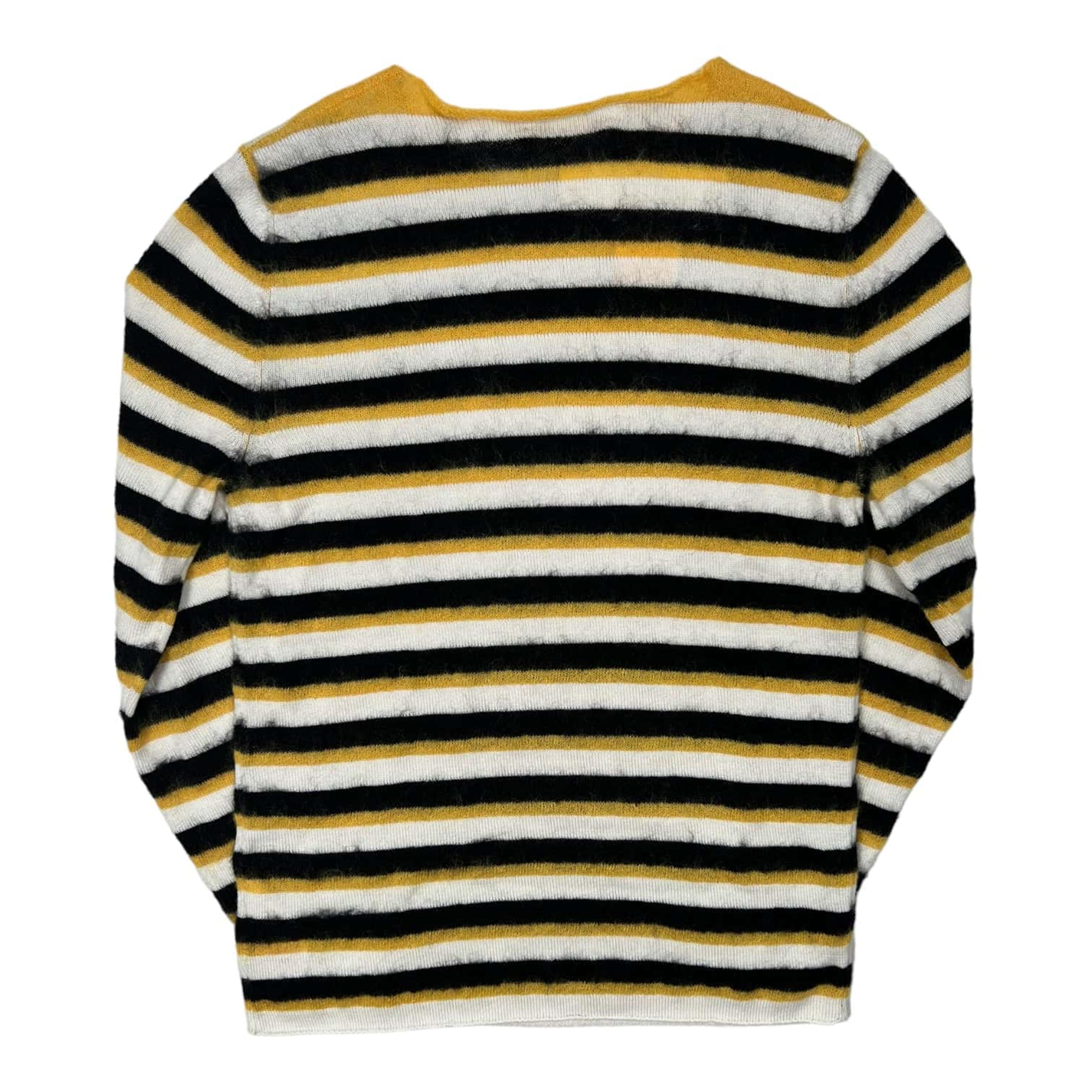 Alternate View 1 of Marni Striped Mohair Sweater Black Limestone