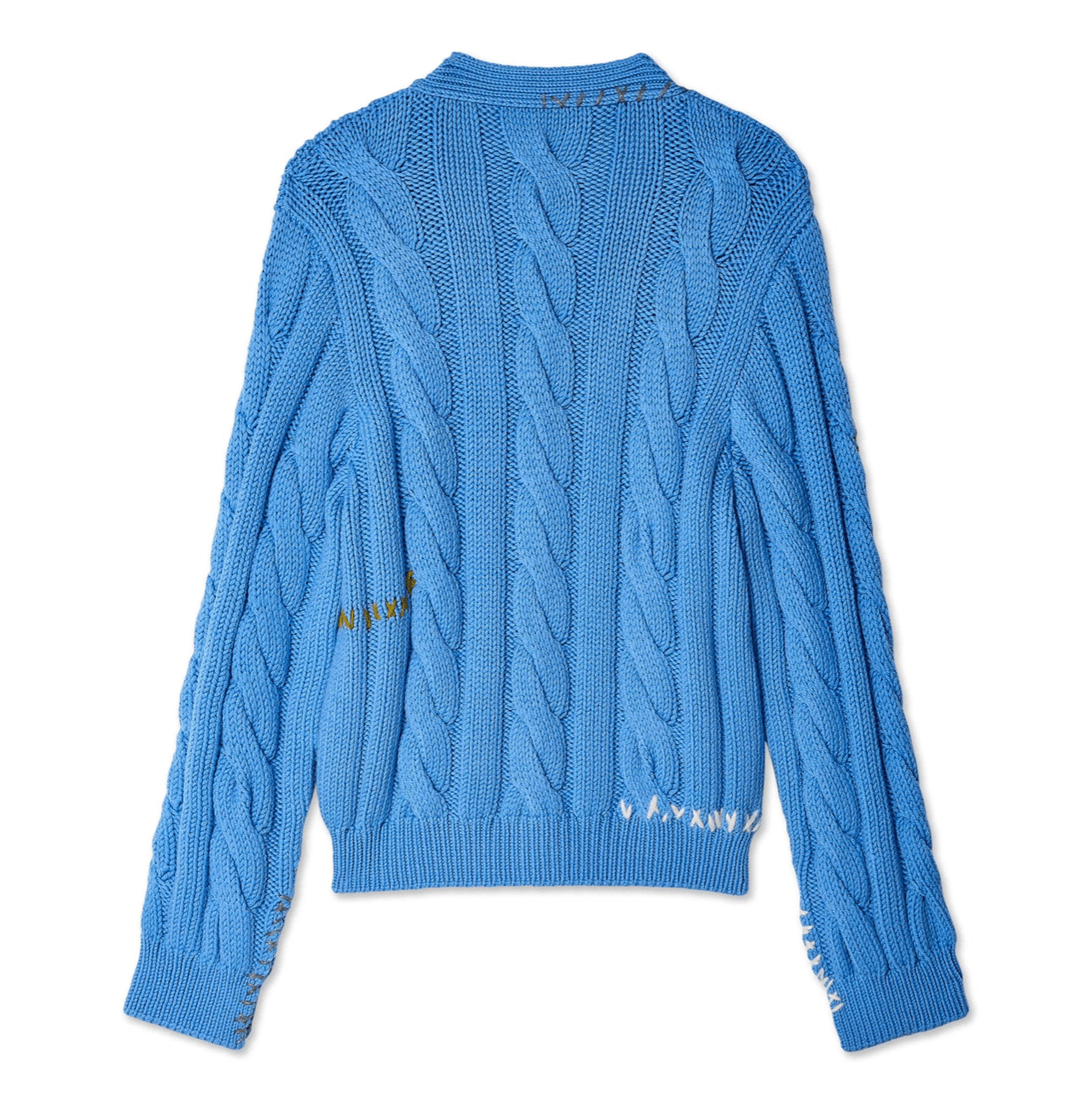 Alternate View 1 of Marni Cable Knit Cardigan Sweater Iris Blue