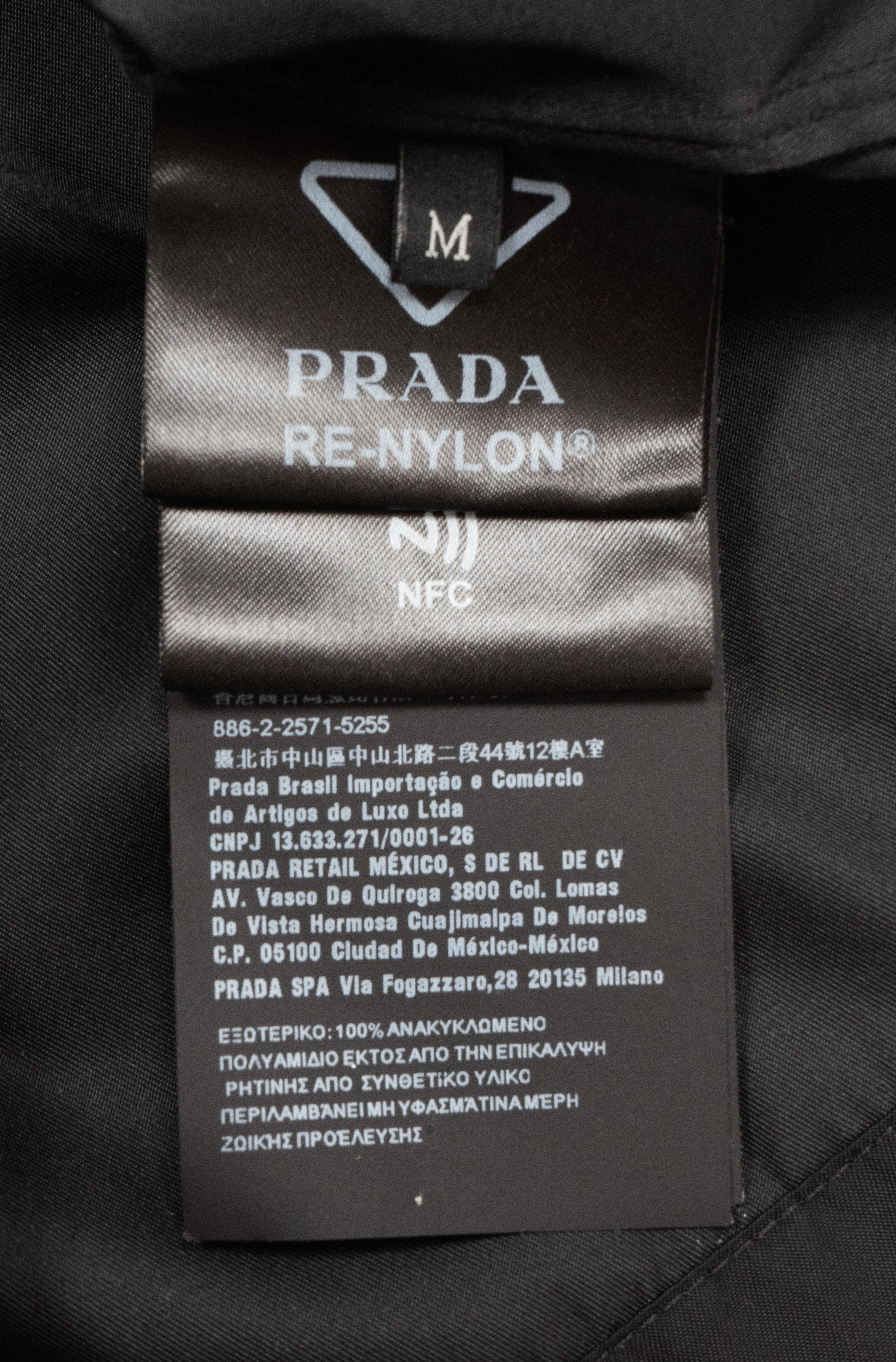 Alternate View 2 of Prada Re-Nylon Button Up Short Sleeve Tee Shirt Black Pre-Owned