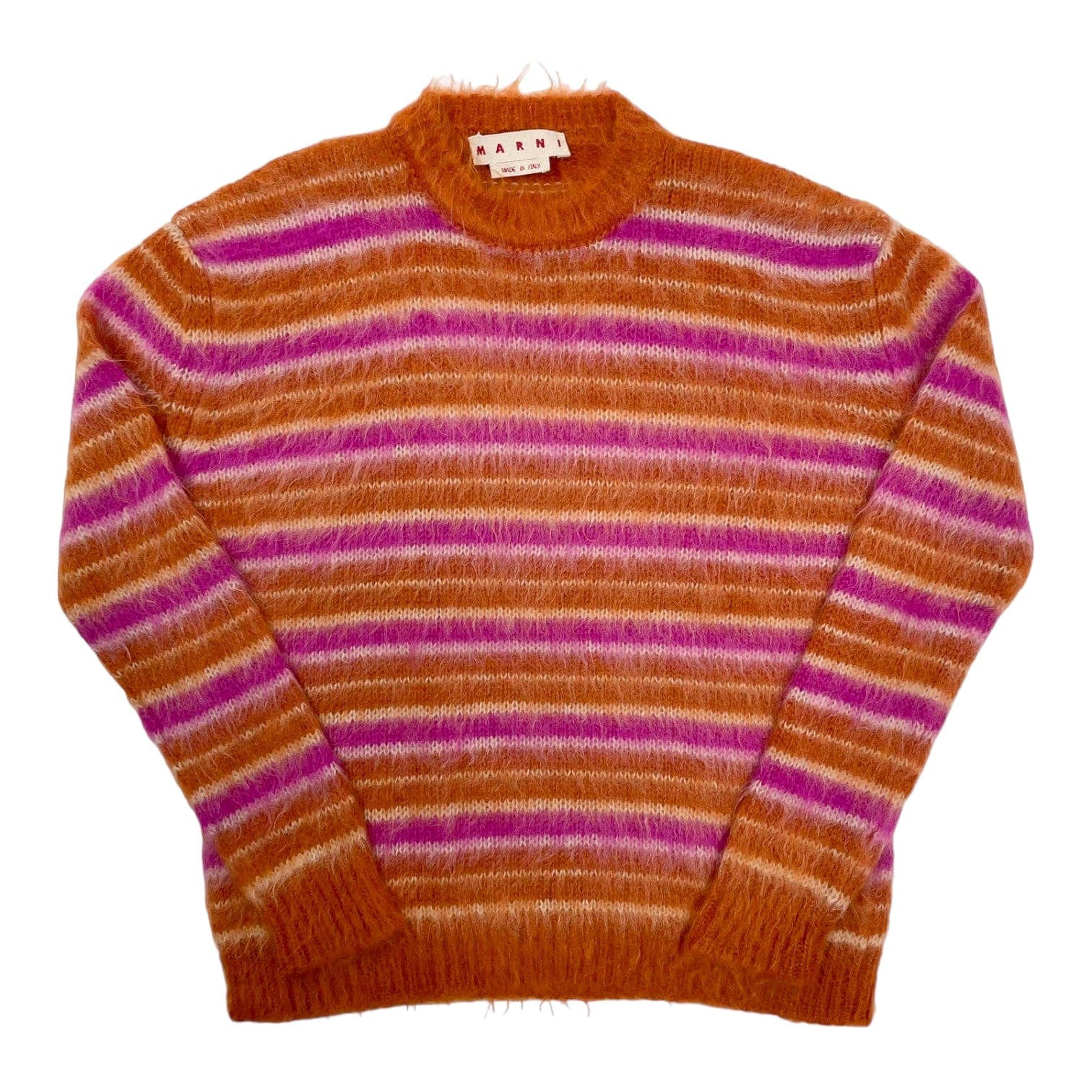 Marni Striped Mohair Knit Sweater Orange Pink Pre-Owned