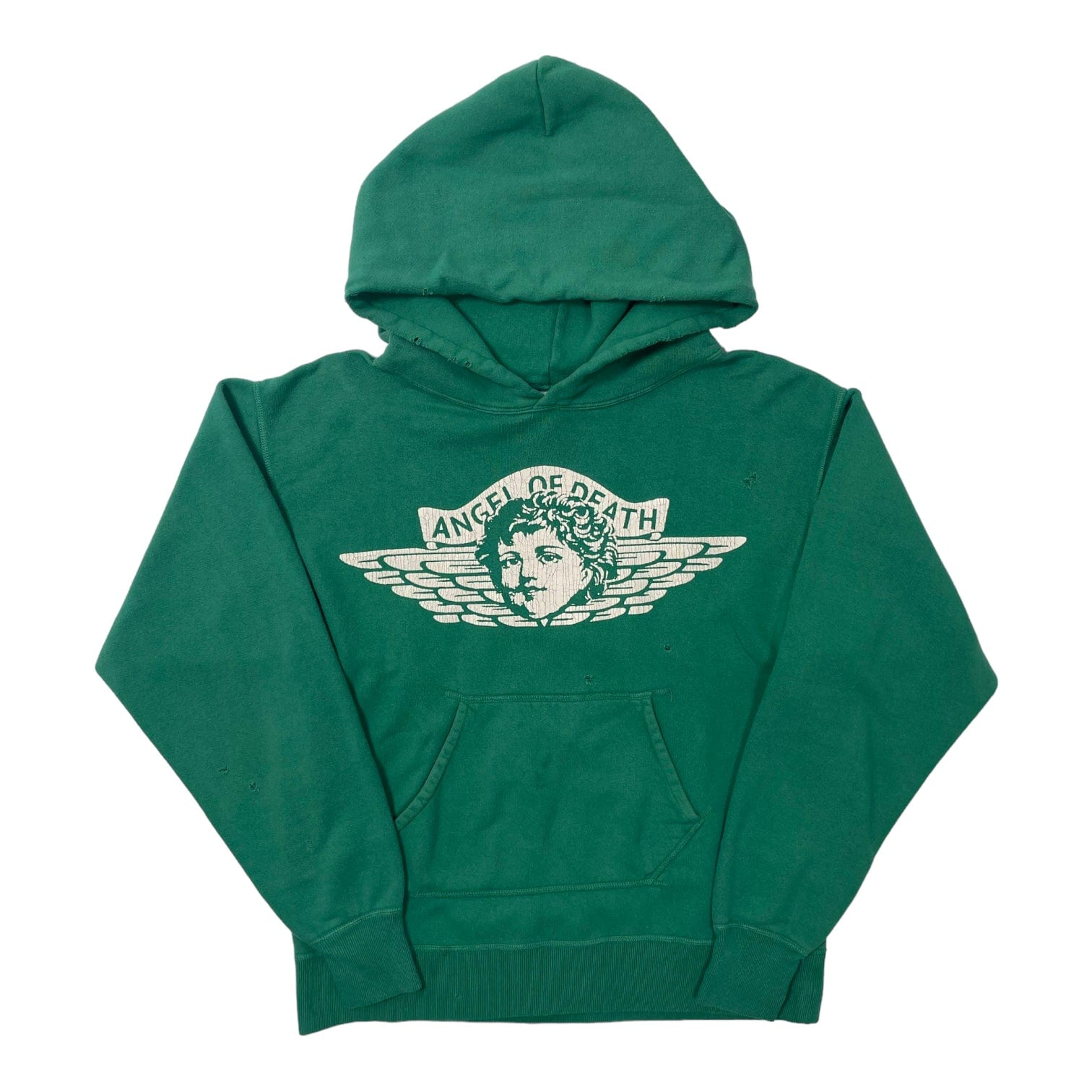 Saint Michael Angel Hooded Sweatshirt Green Pre-Owned
