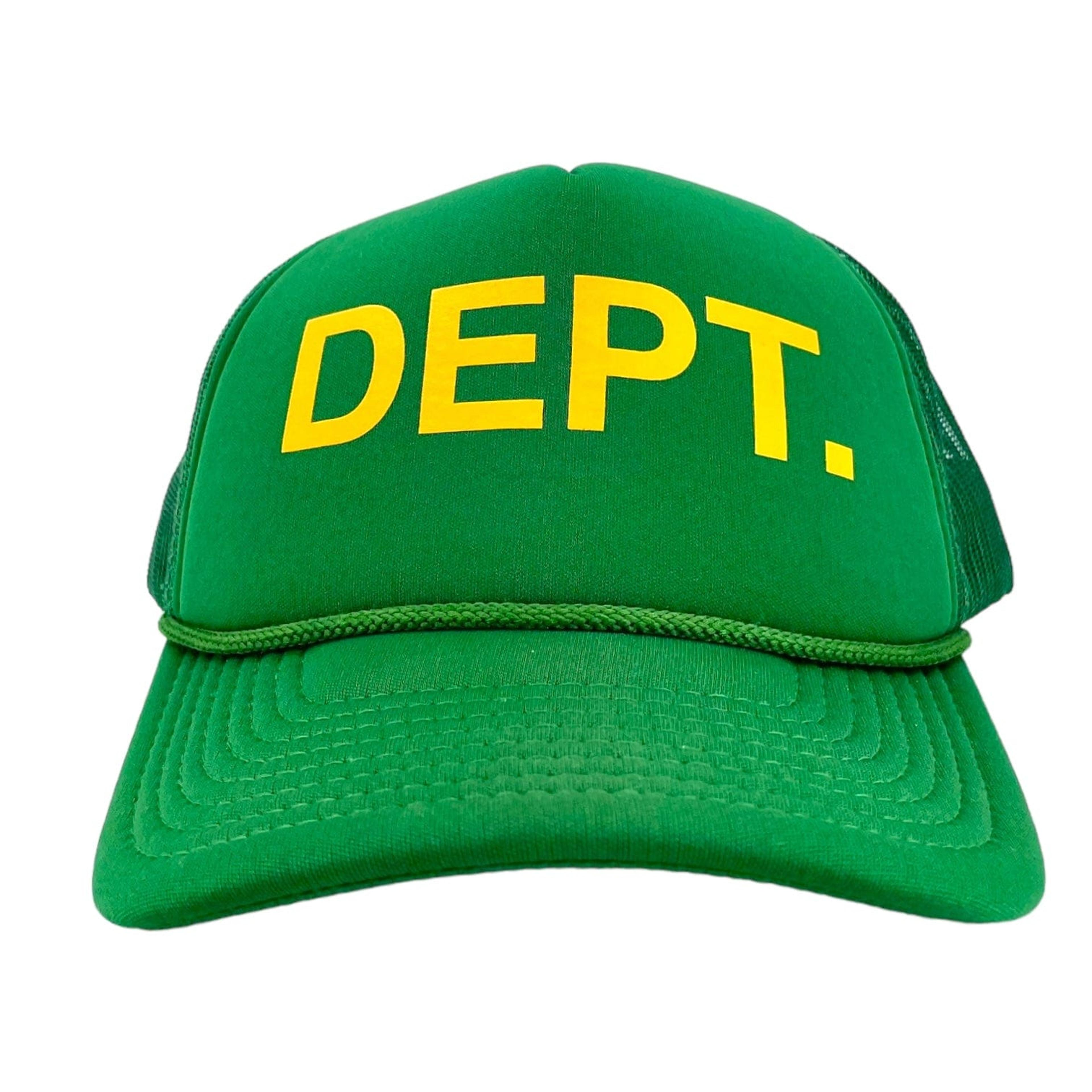 Gallery Department DEPT. Logo Trucker Hat Green Yellow