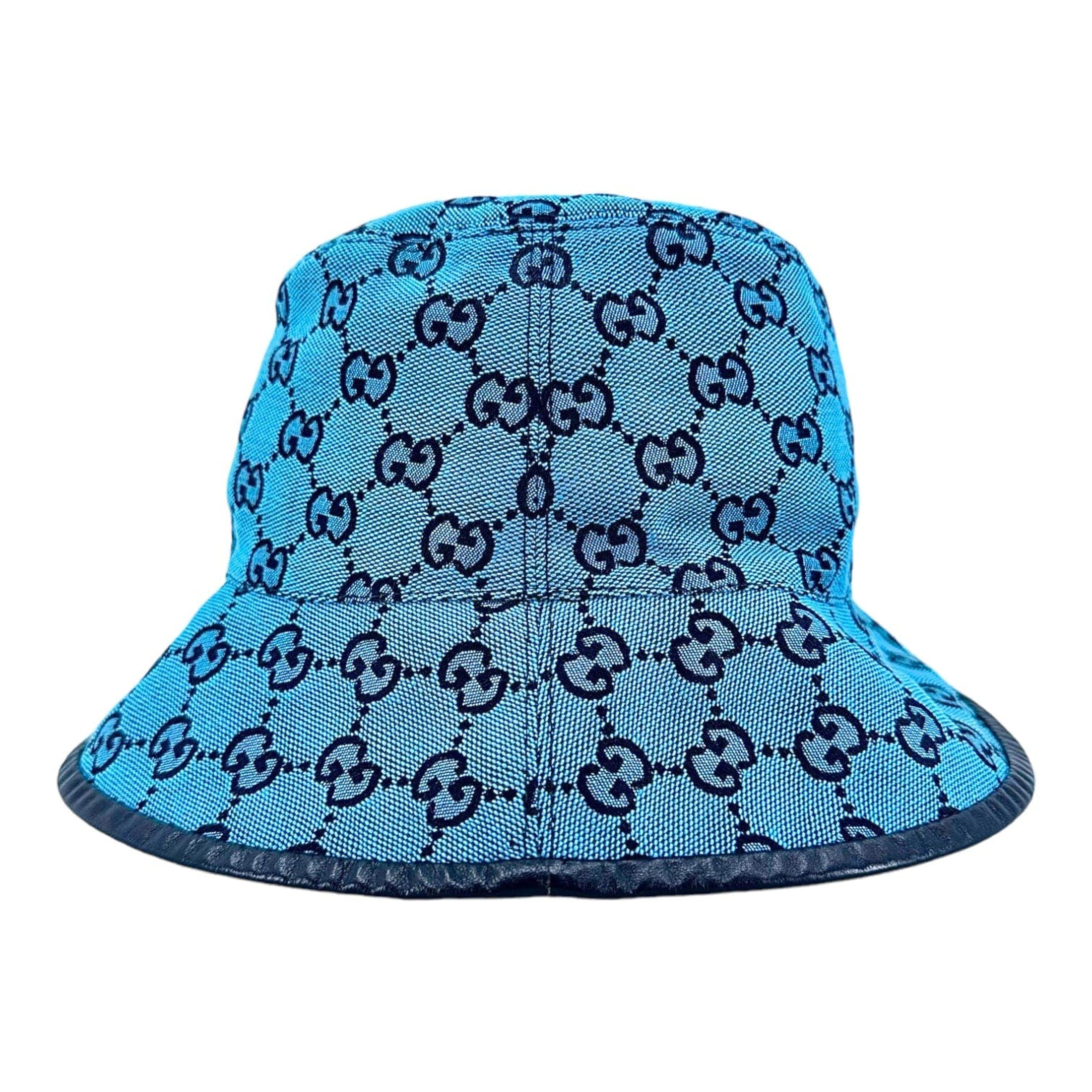 Alternate View 1 of Gucci GG Multicolor Canvas Bucket Hat Blue Black Pre-Owned