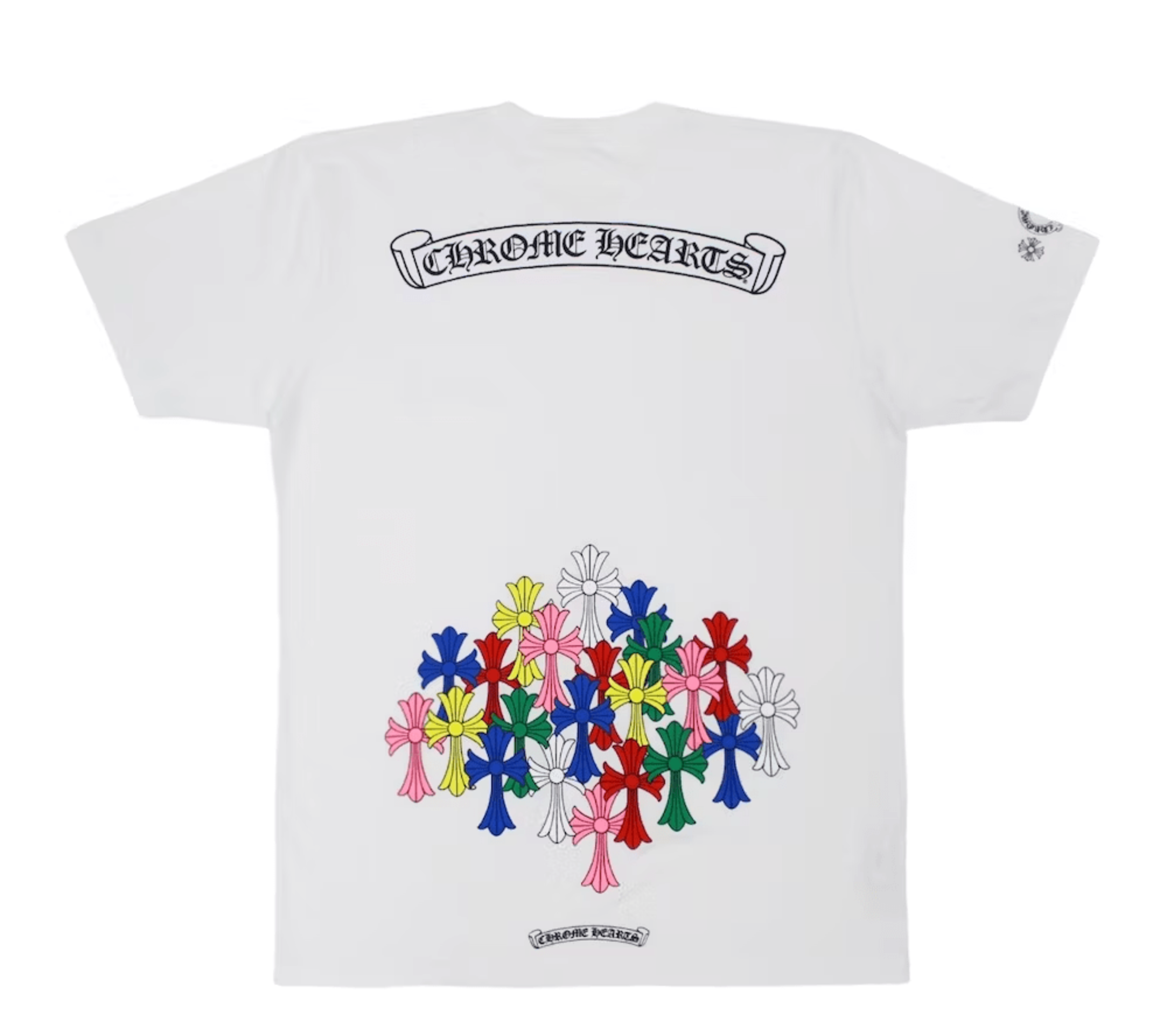 Chrome Hearts Multi Color Cross Short Sleeve Tee Shirt White