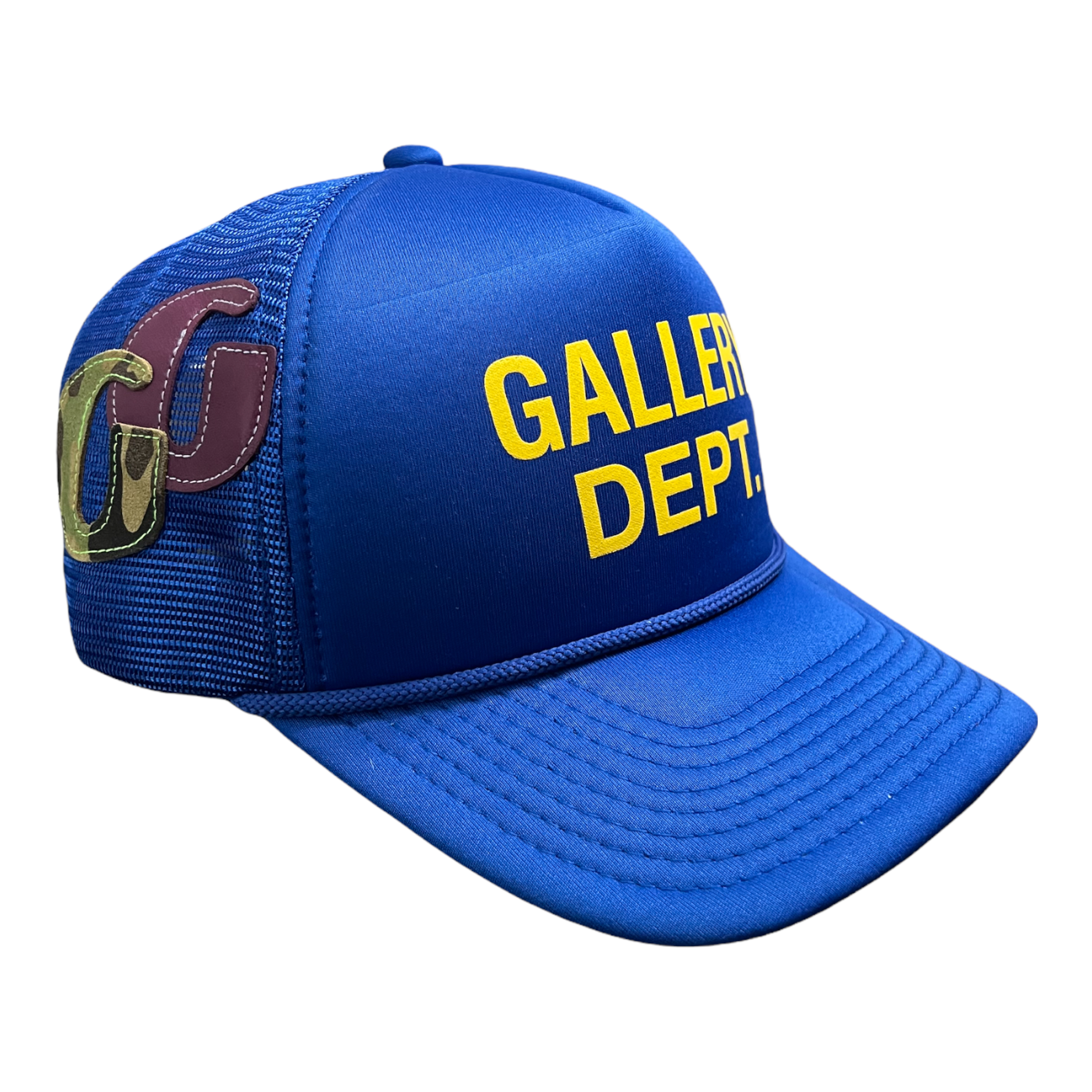Gallery Department Logo Trucker Hat Blue Yellow (4 G Patch Custo