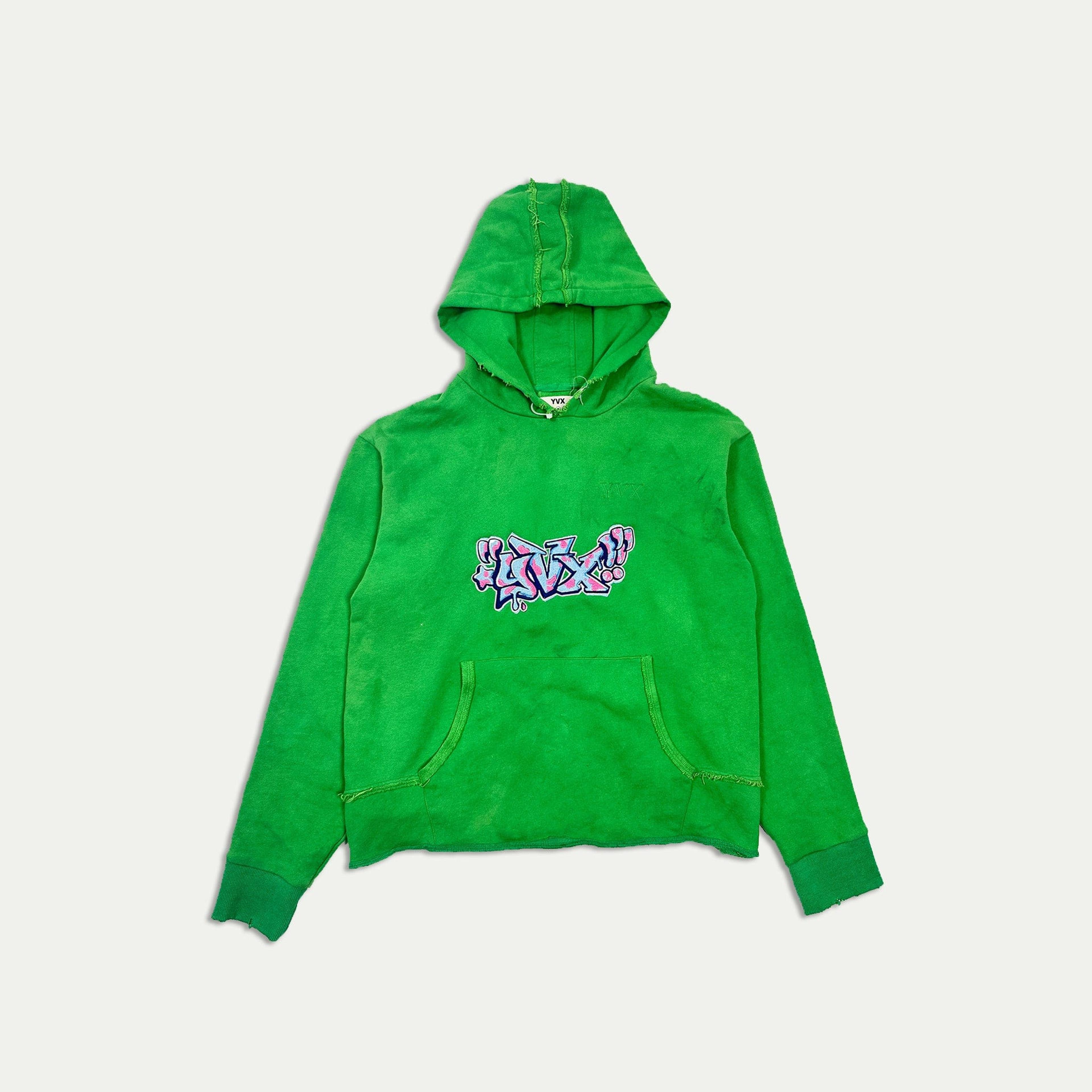 YVX Jetset Radio Spine Hooded Sweatshirt Distressed Green