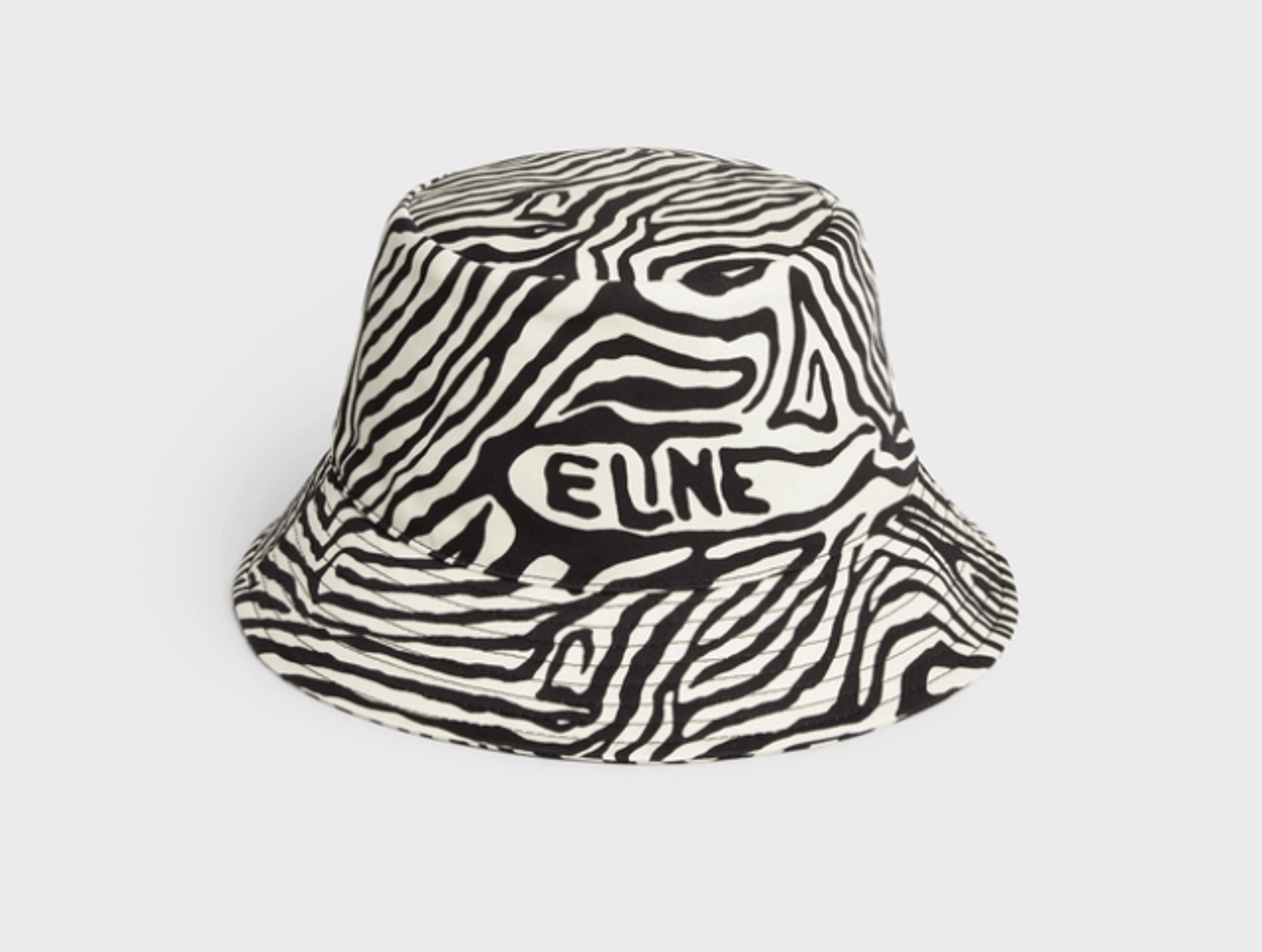 Celine Zebra Print Bucket Hat Black White