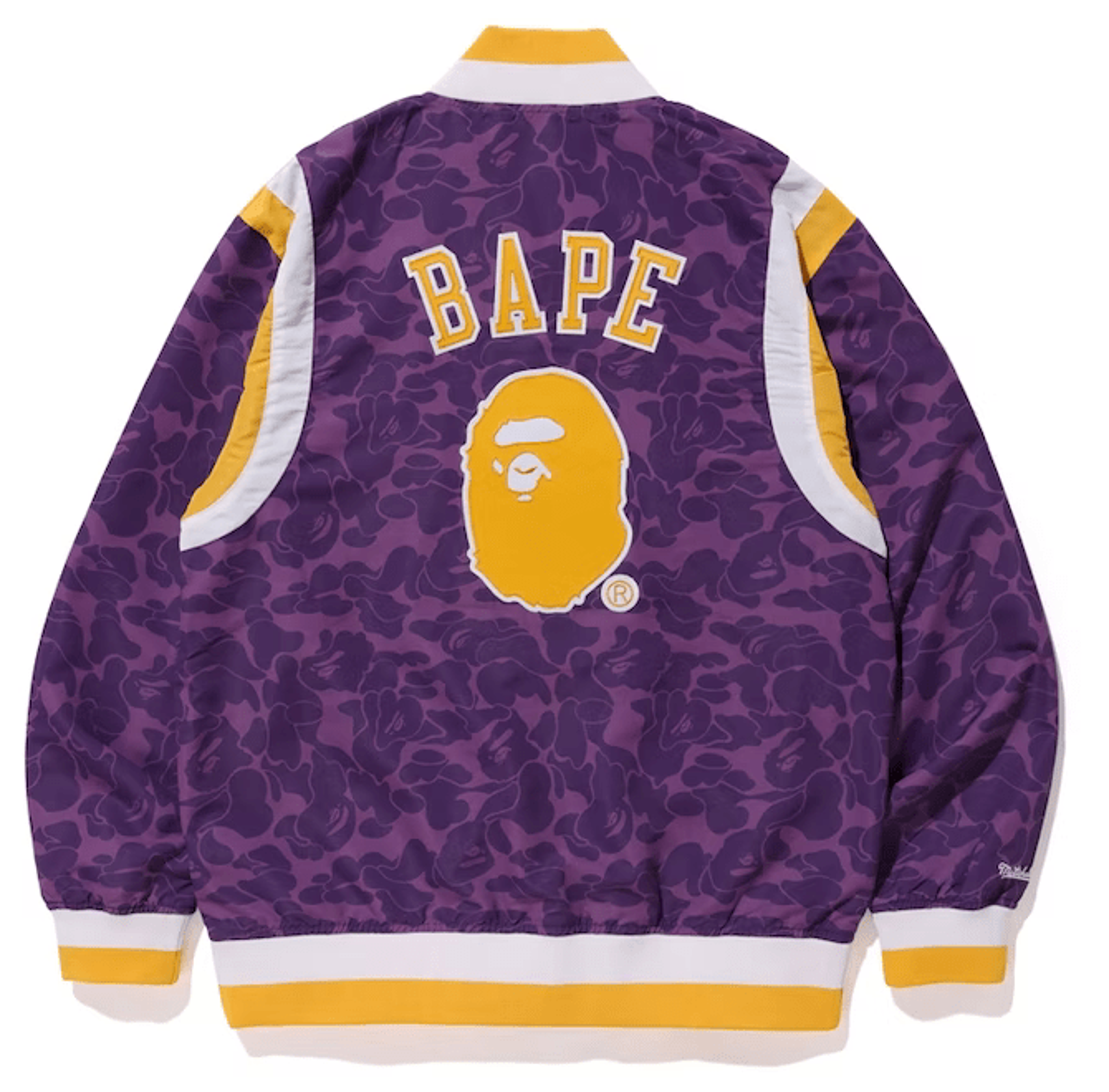 Alternate View 1 of BAPE x Mitchell & Ness Lakers Warm Up Jacket Purple