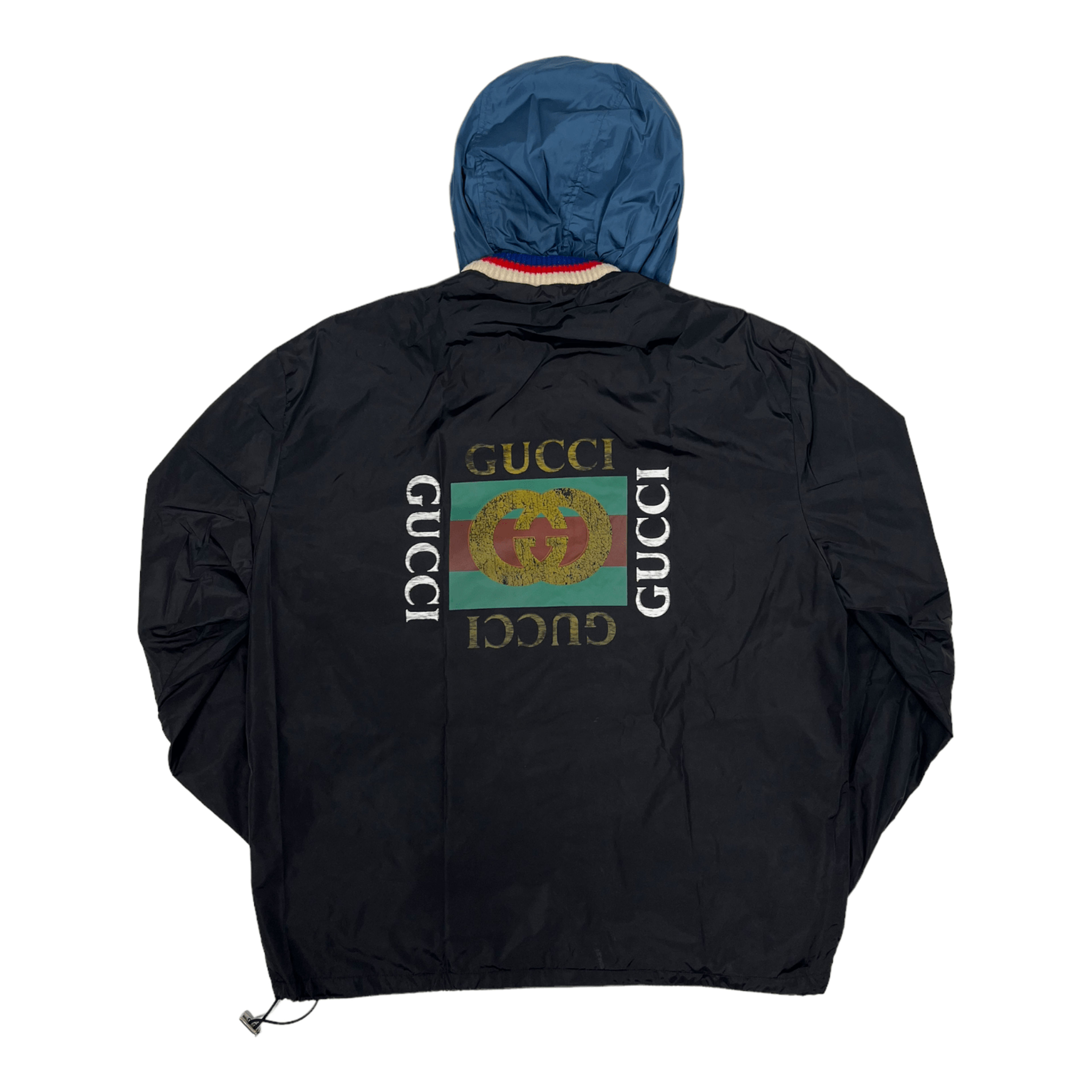 Gucci Windbreaker Vintage Logo Windbreaker Jacket Black Pre-Owne