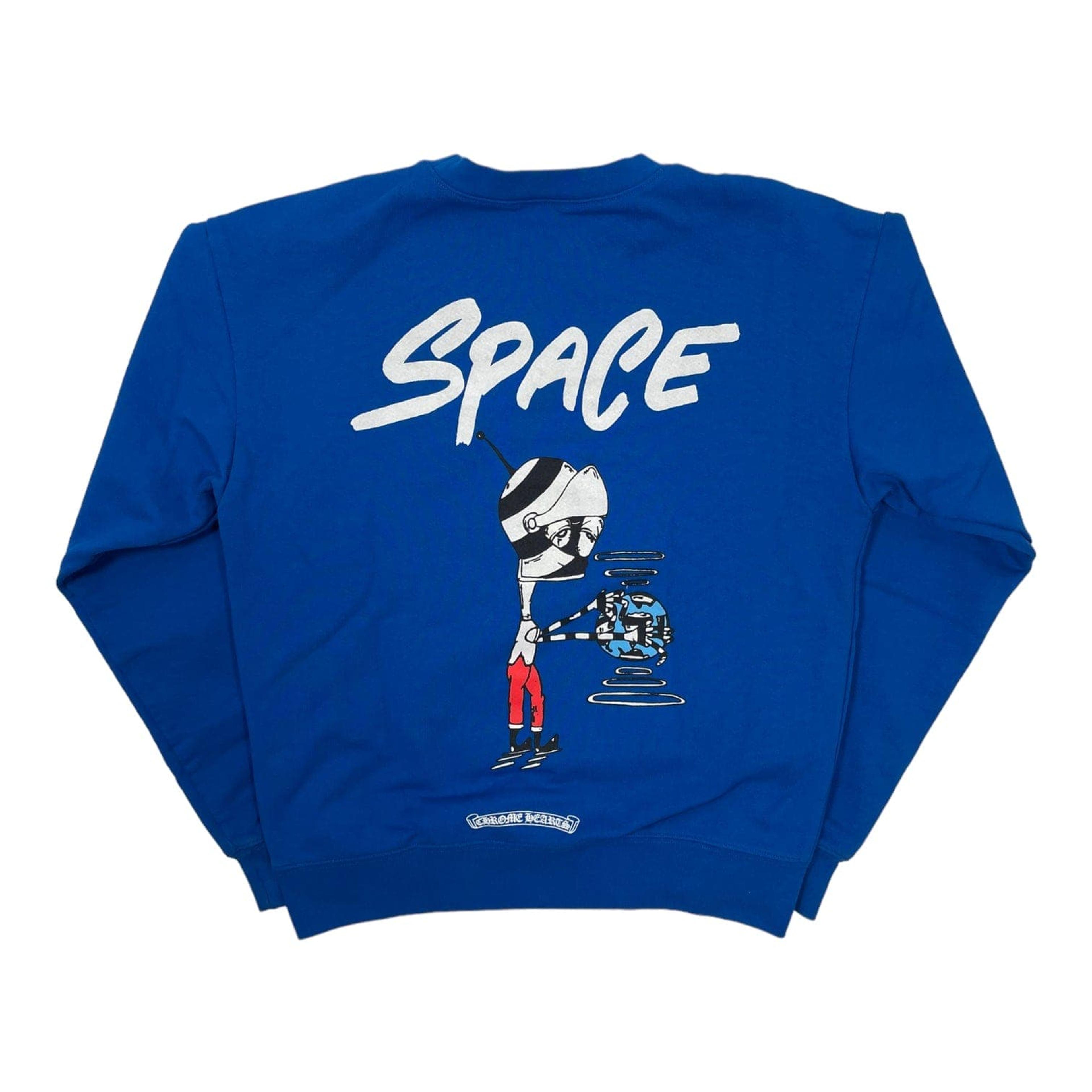 Chrome Hearts Matty Boy Space Crewneck Sweatshirt Blue Pre-Owned