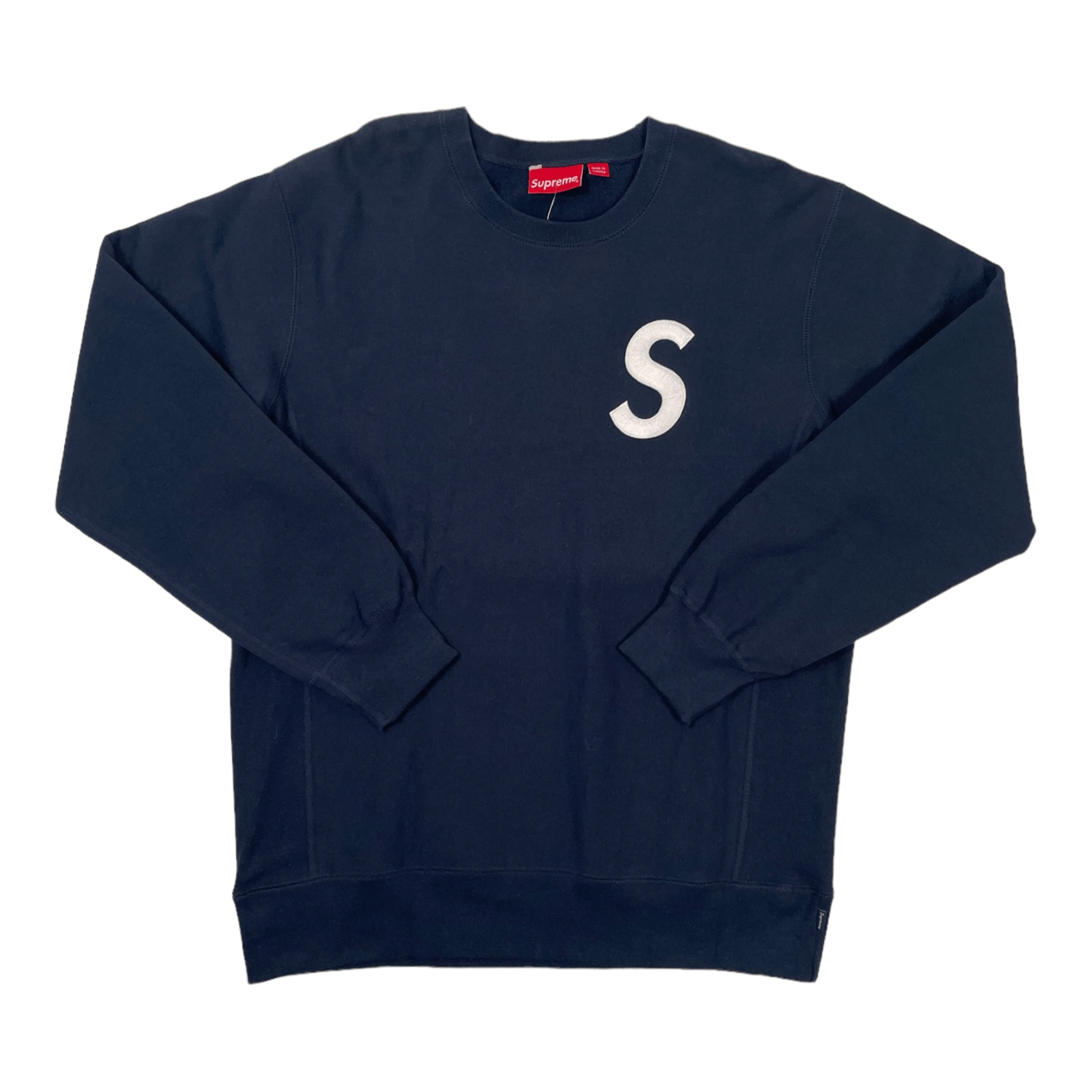 Supreme S Logo Crewneck Sweatshirt Navy Pre-Owned