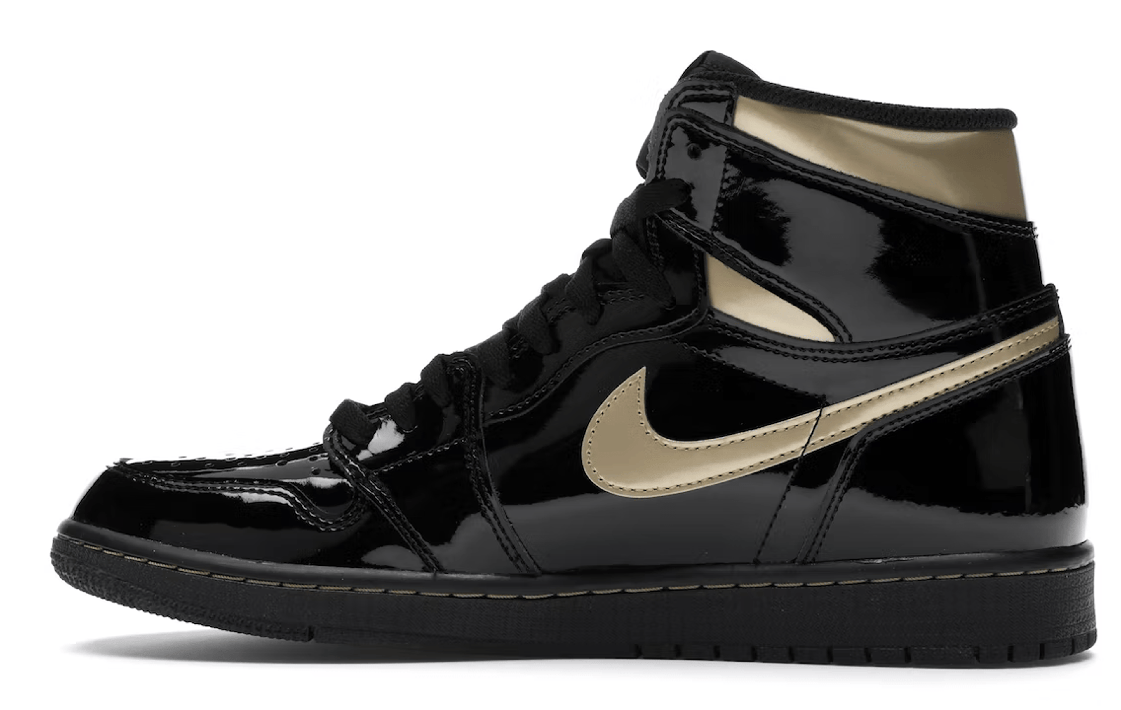 Alternate View 1 of Air Jordan 1 Retro High Black Metallic Gold (2020)