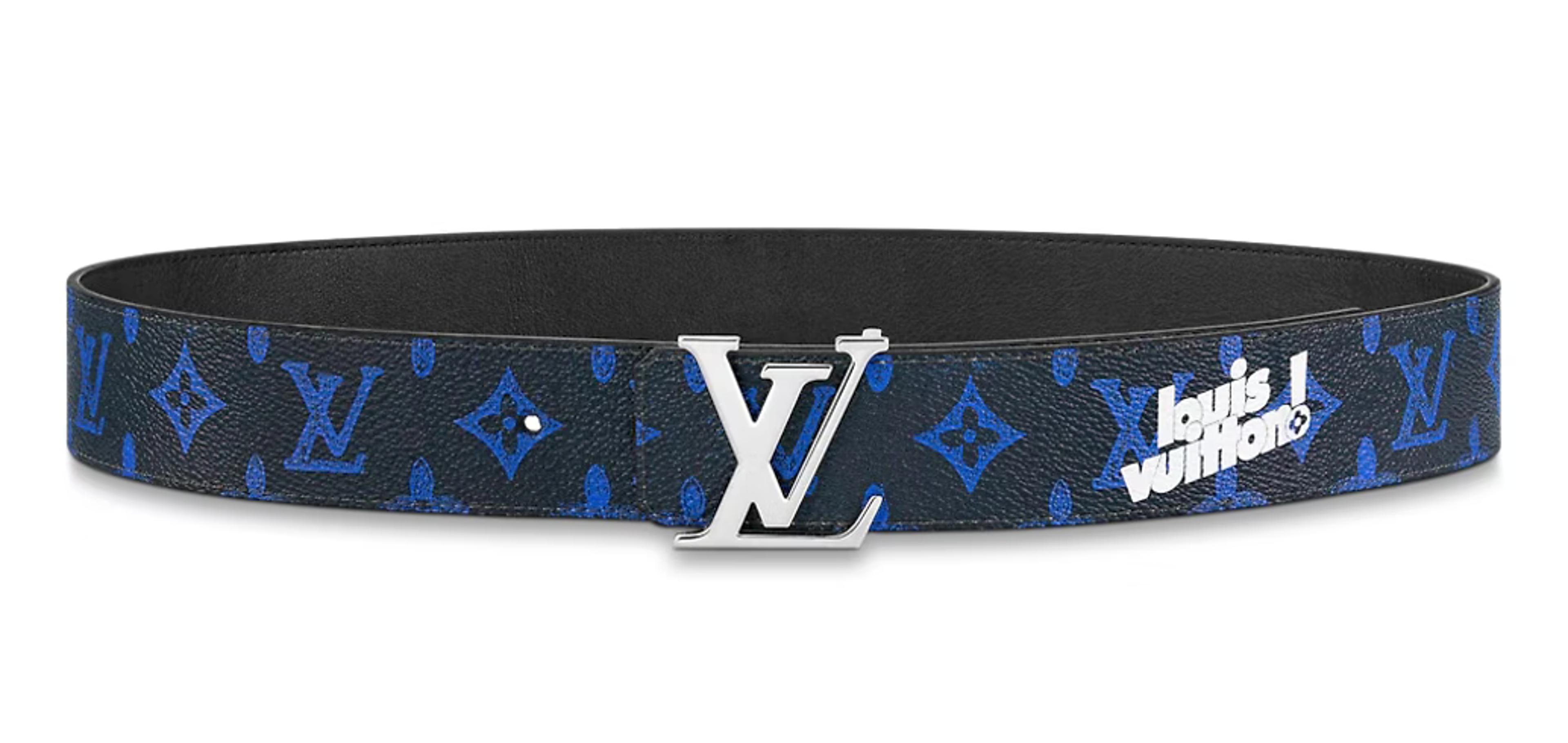 Louis Vuitton LV Initiales 40MM Reversible Belt Monogram Blue