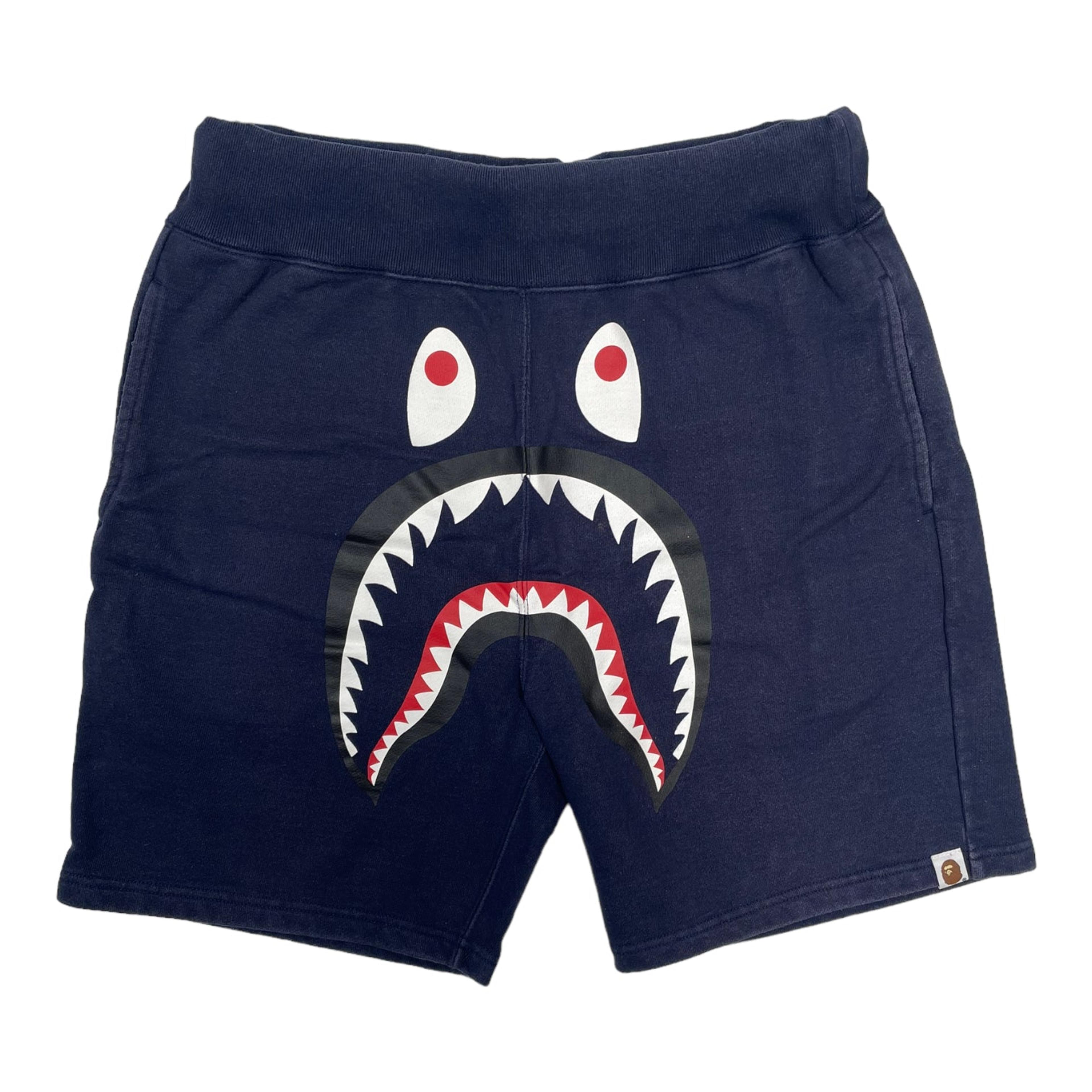 BAPE Shark Sweat Shorts Navy Pre-Owned