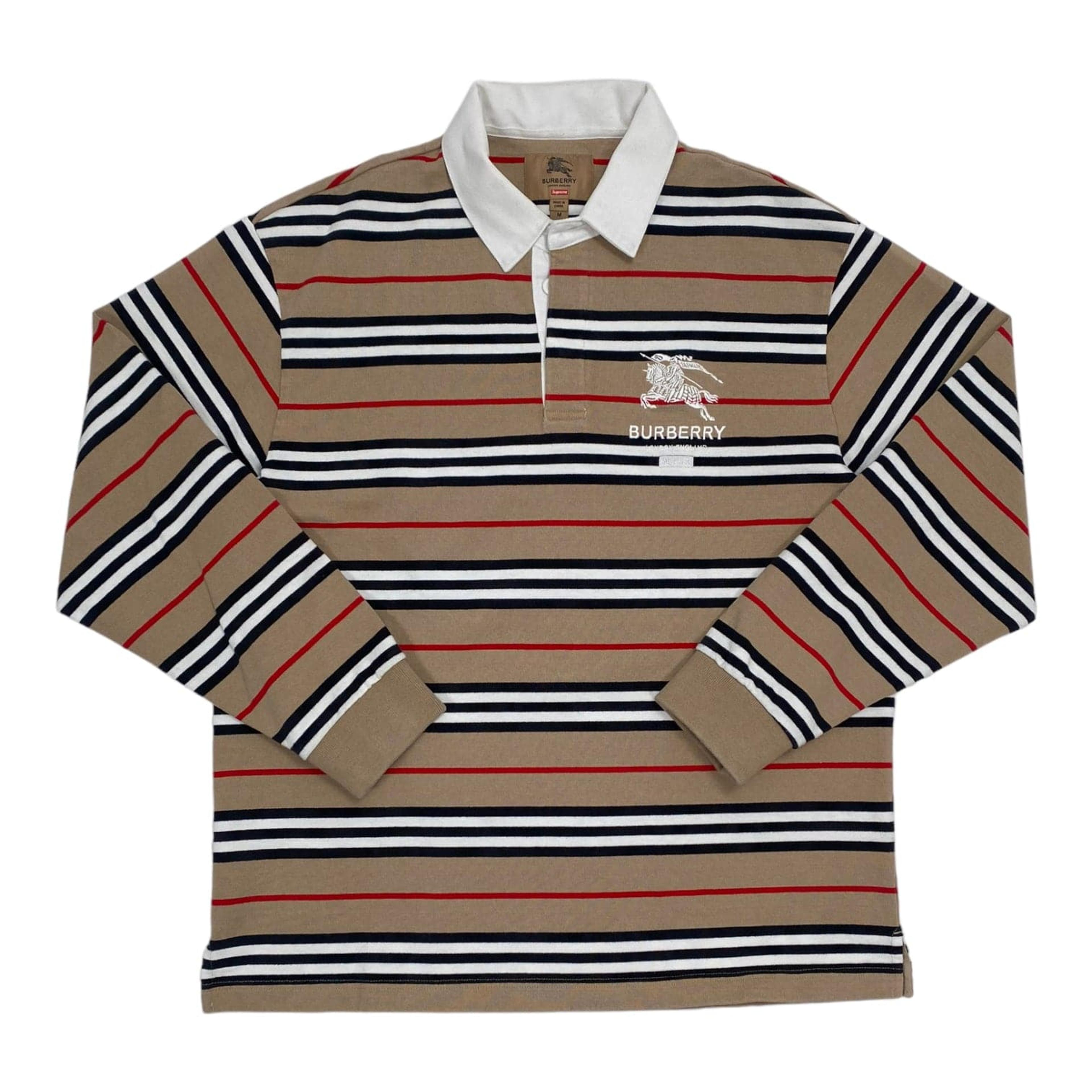 Supreme Burberry Rugby Long Sleeve Beige Pre-Owned