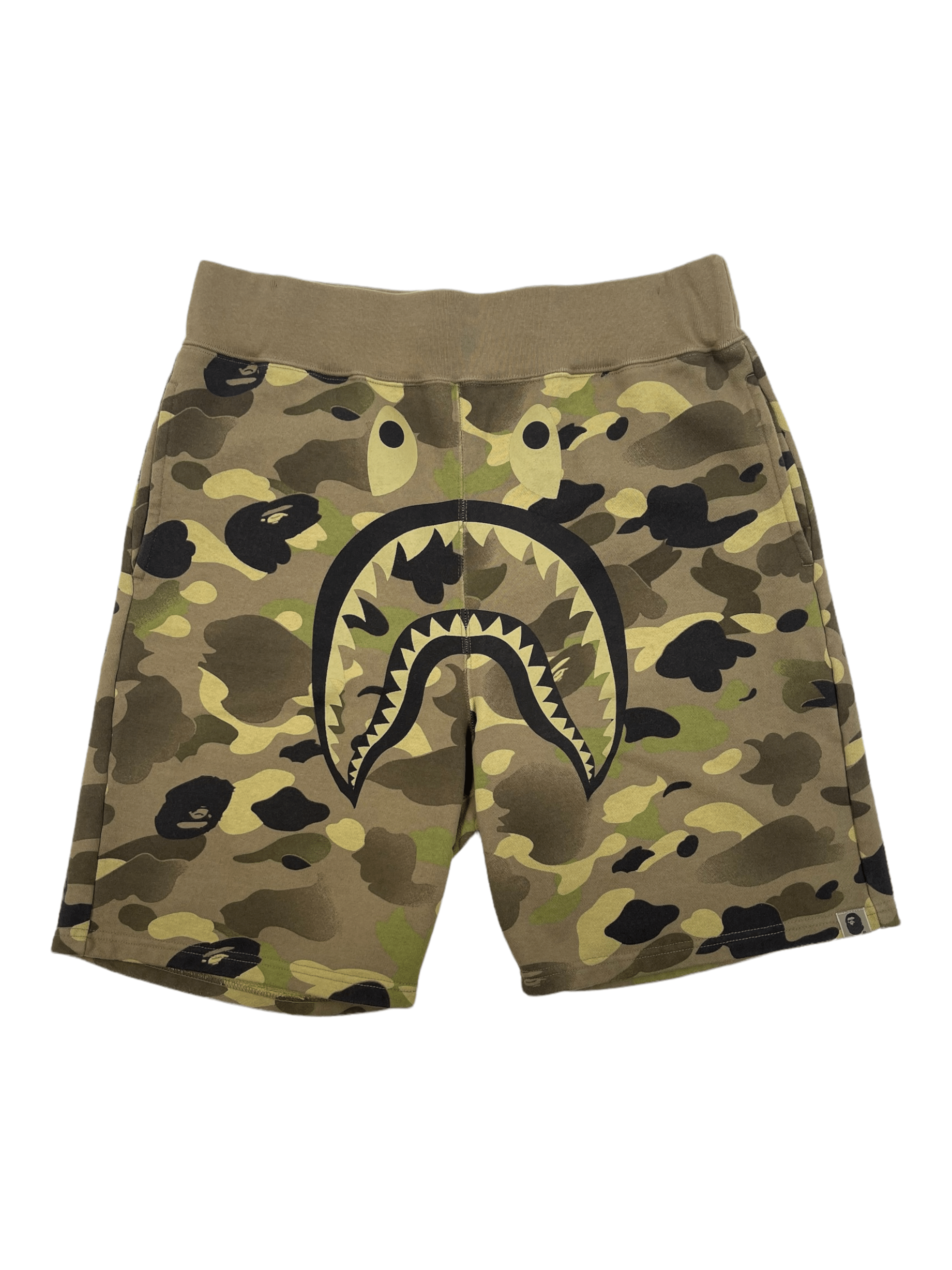 BAPE x Undefeated Shark Sweat Shorts Camo Green Pre-Owned
