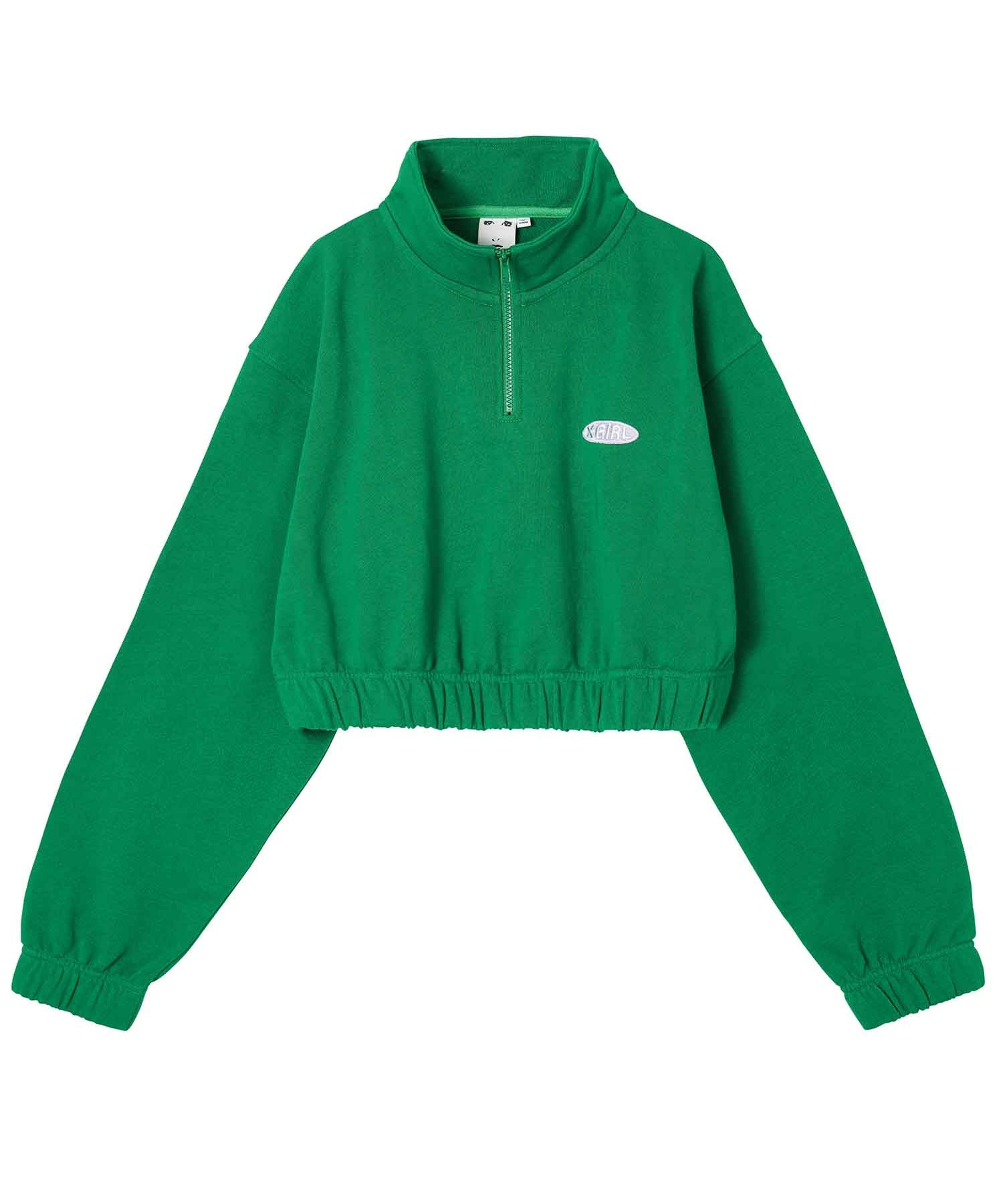 NTWRK - BASIC OVAL LOGO HALF ZIP SWEAT TOP