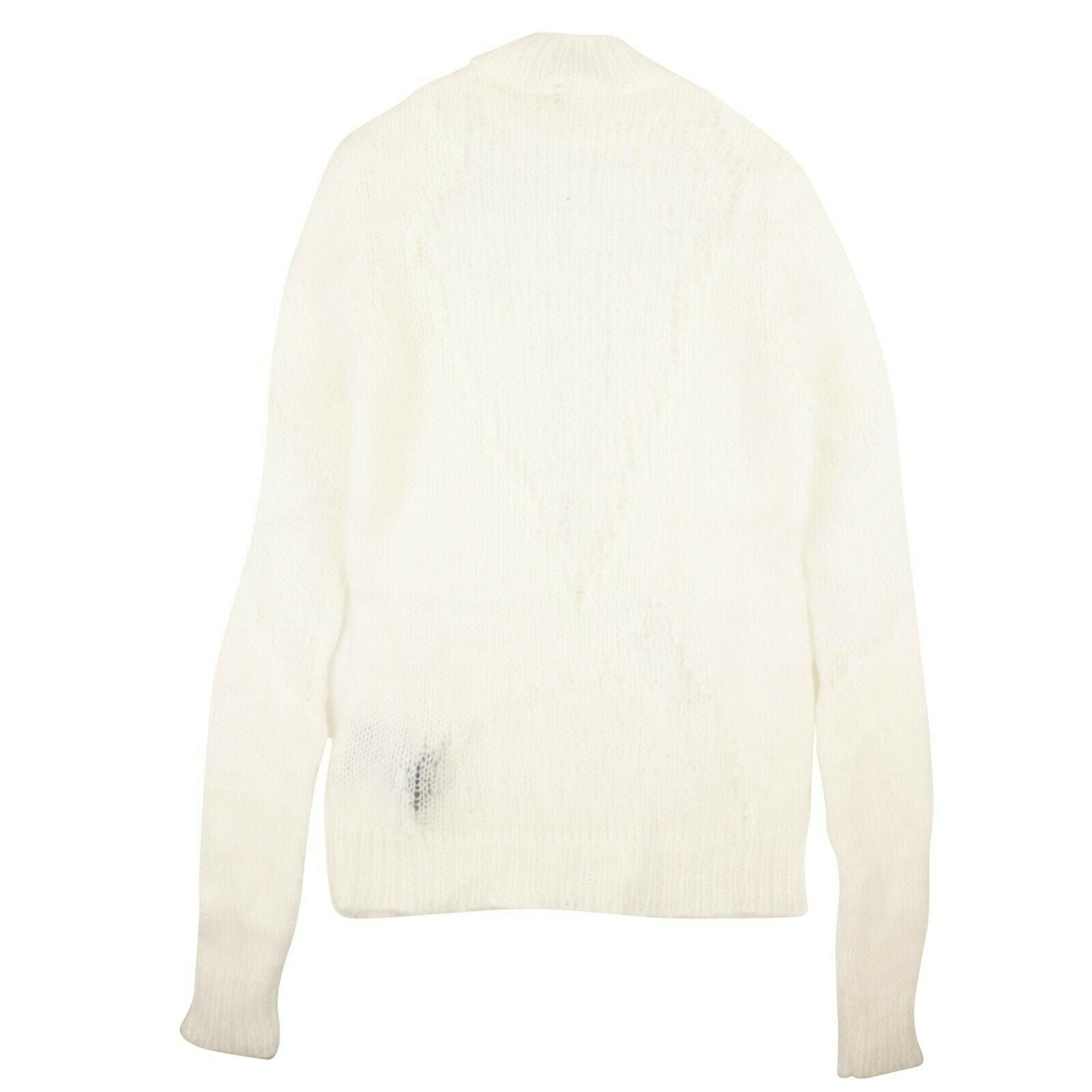Alternate View 1 of White Alpaca Slim-Fit Sweater