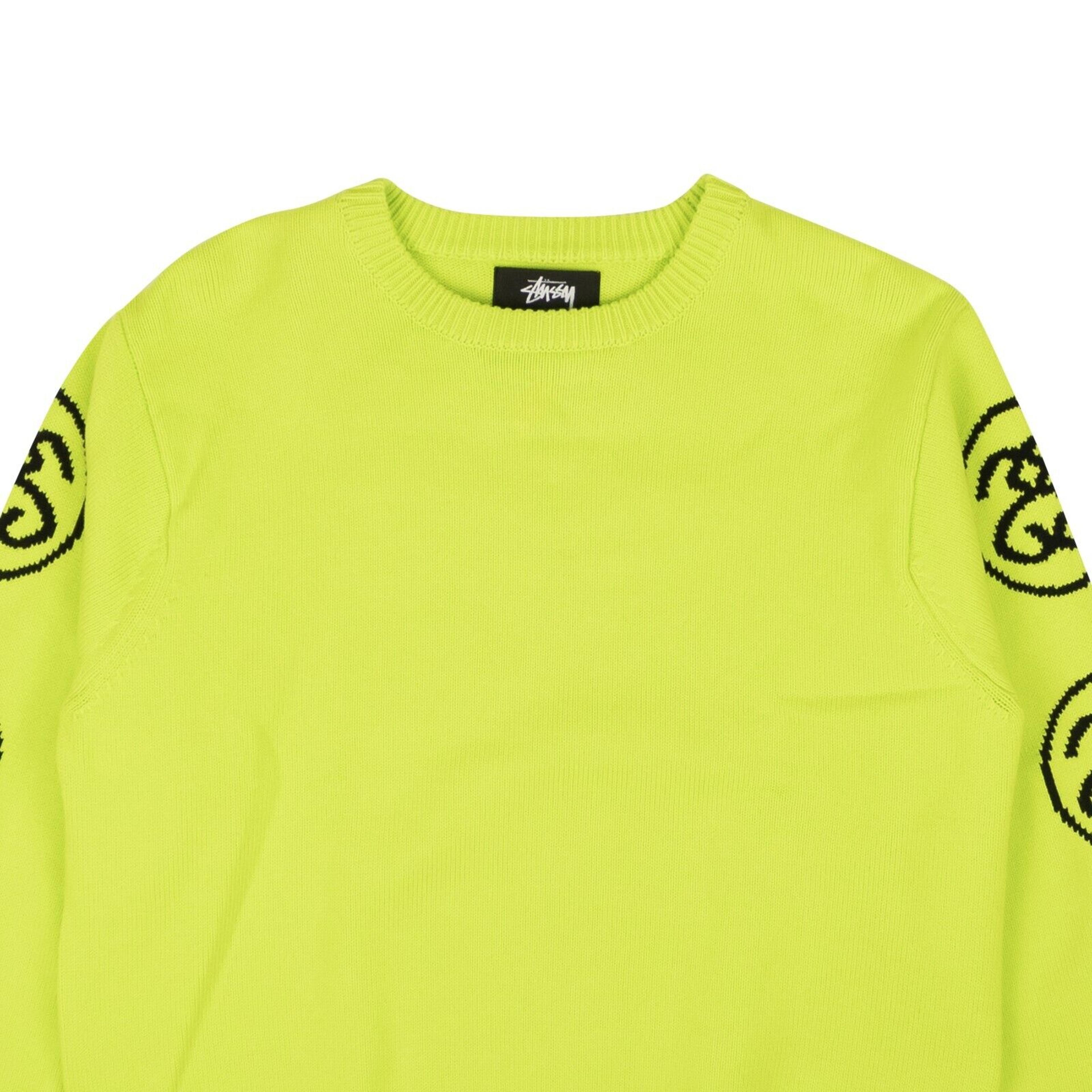 Alternate View 1 of Lime Green Cotton SS-Link Crewneck Sweater