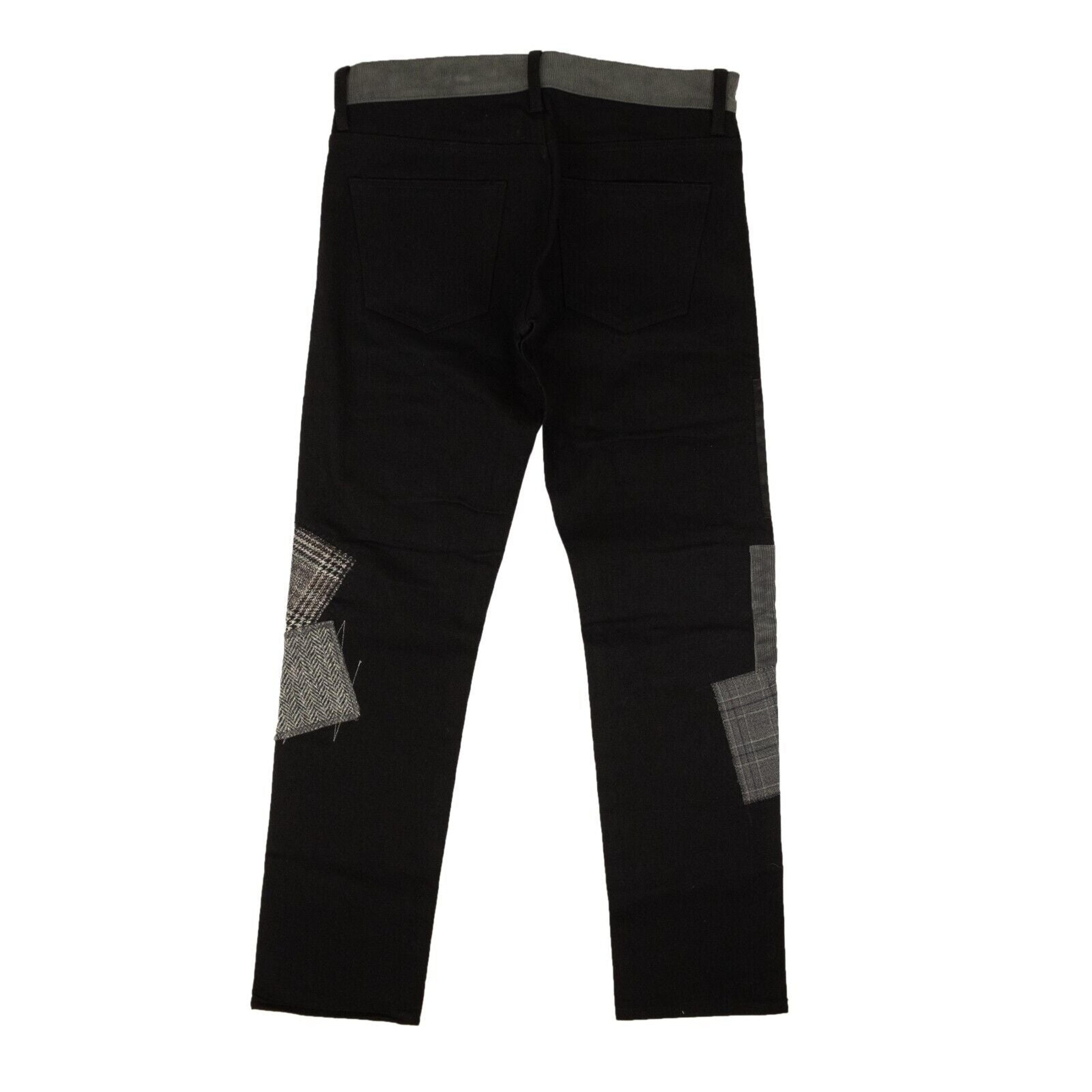 Alternate View 2 of Black And Grey Cotton Patchwork Detail Pants