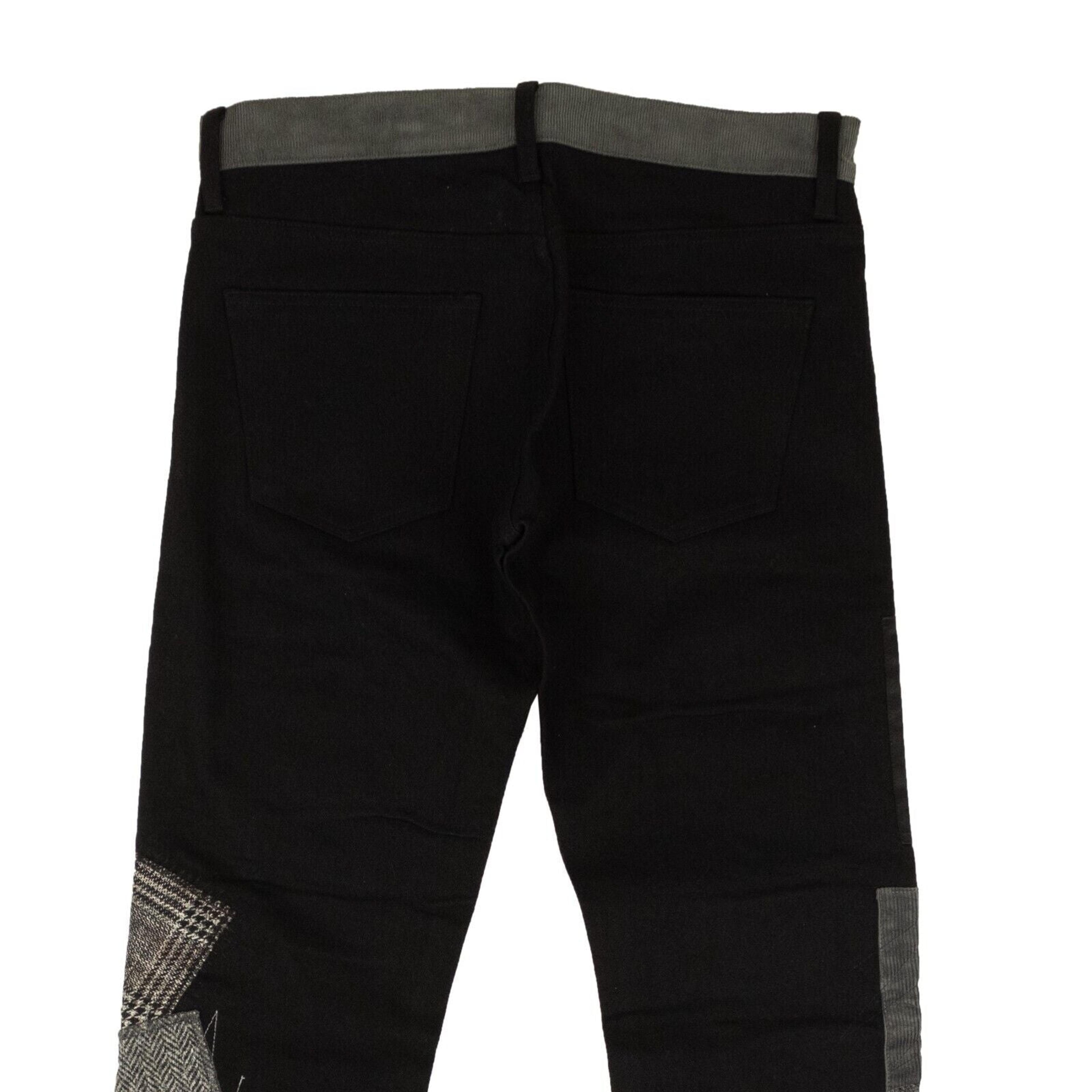 Alternate View 3 of Black And Grey Cotton Patchwork Detail Pants