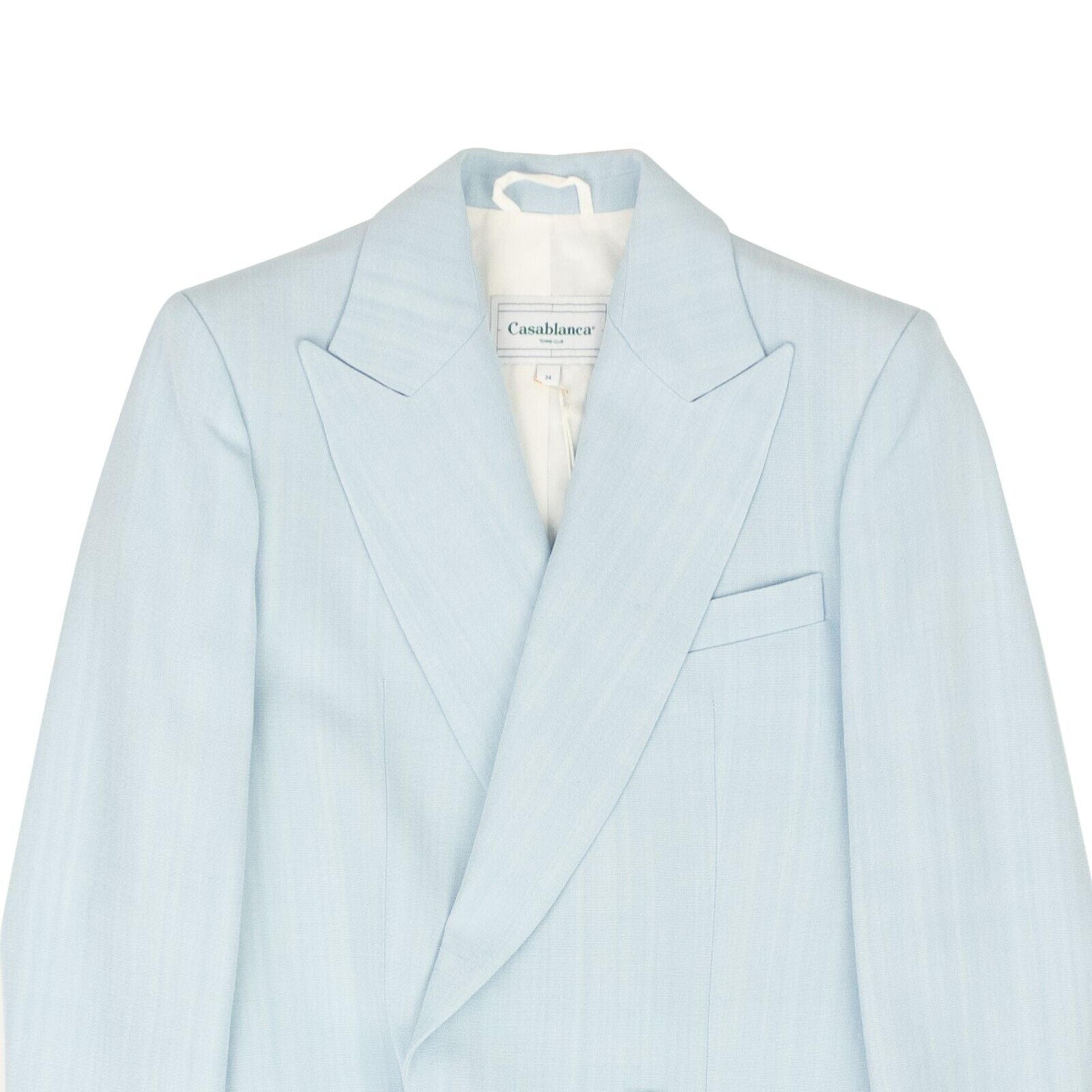 Alternate View 1 of Light Blue Viscose Double-Breasted Blazer