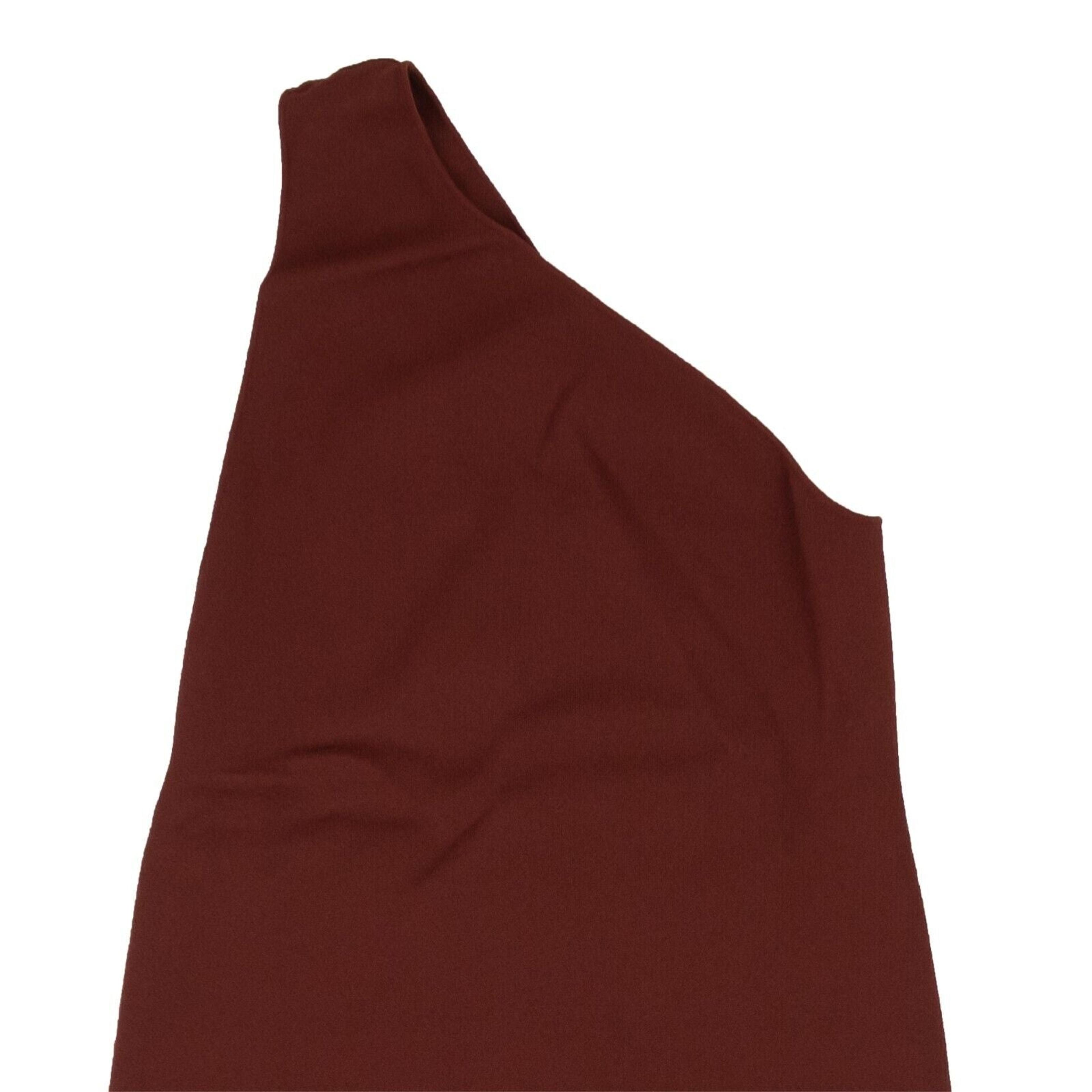 Alternate View 1 of Brick Red One Shoulder Knit Midi Dress