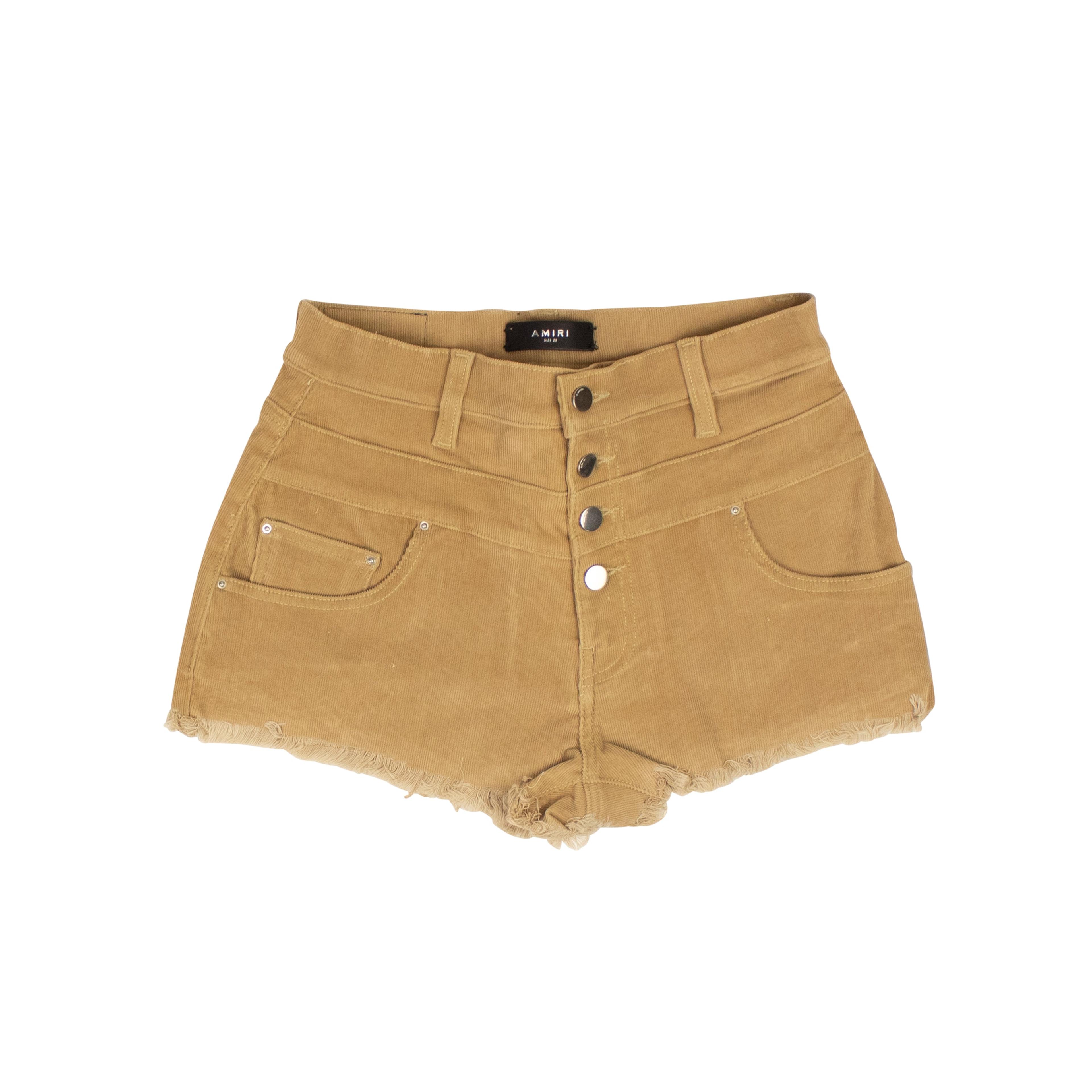 Brown Corduroy High Waisted Shorts
